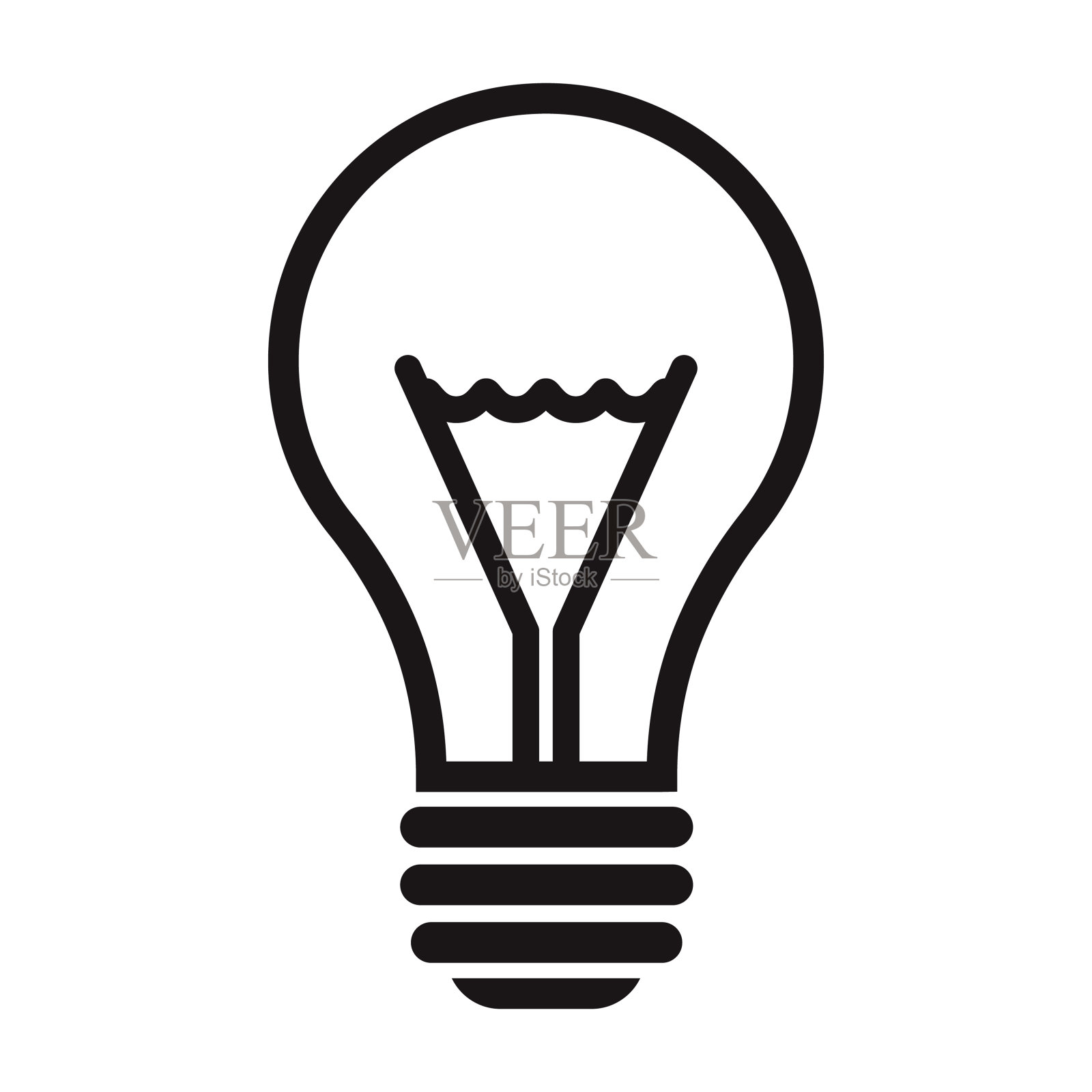 灯泡科学字形图标插画图片素材