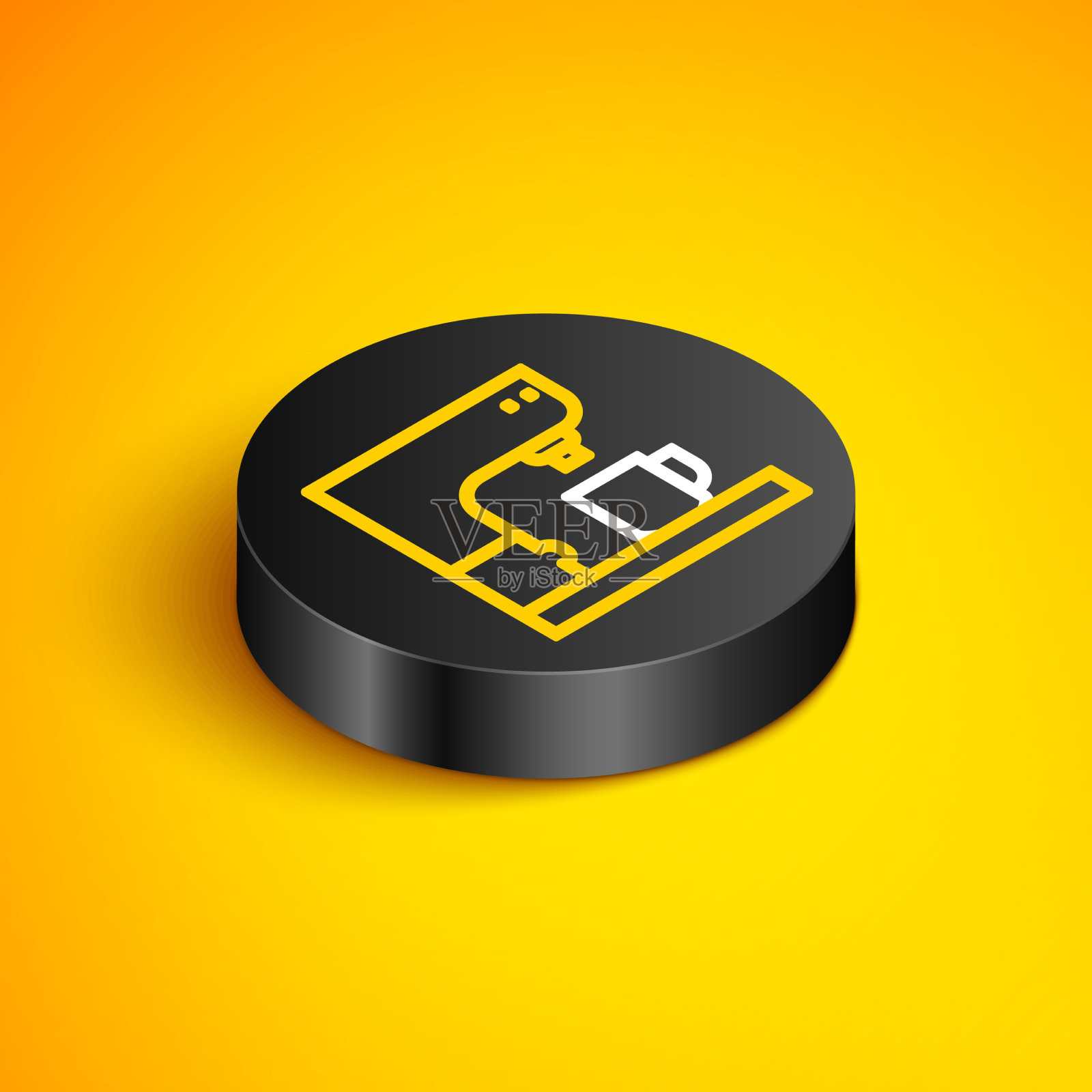 等距线咖啡机图标隔离上图标素材