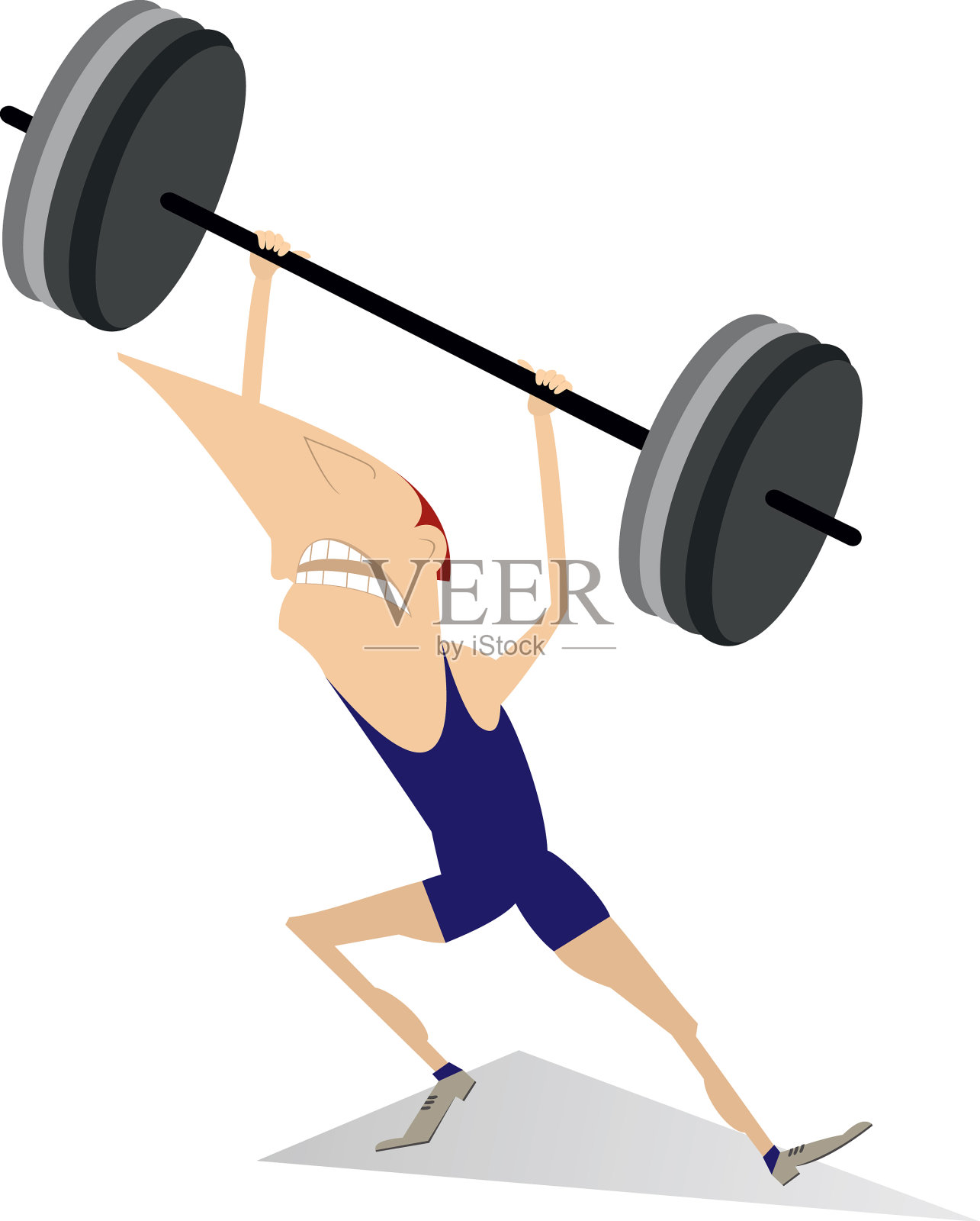 被隔离的卡通举重运动员设计元素图片