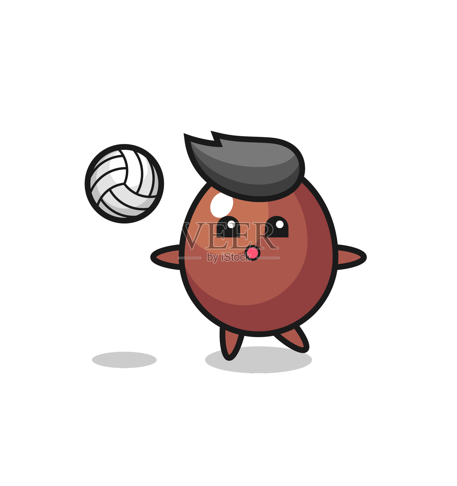 巧克力蛋的卡通人物正在玩设计元素图片