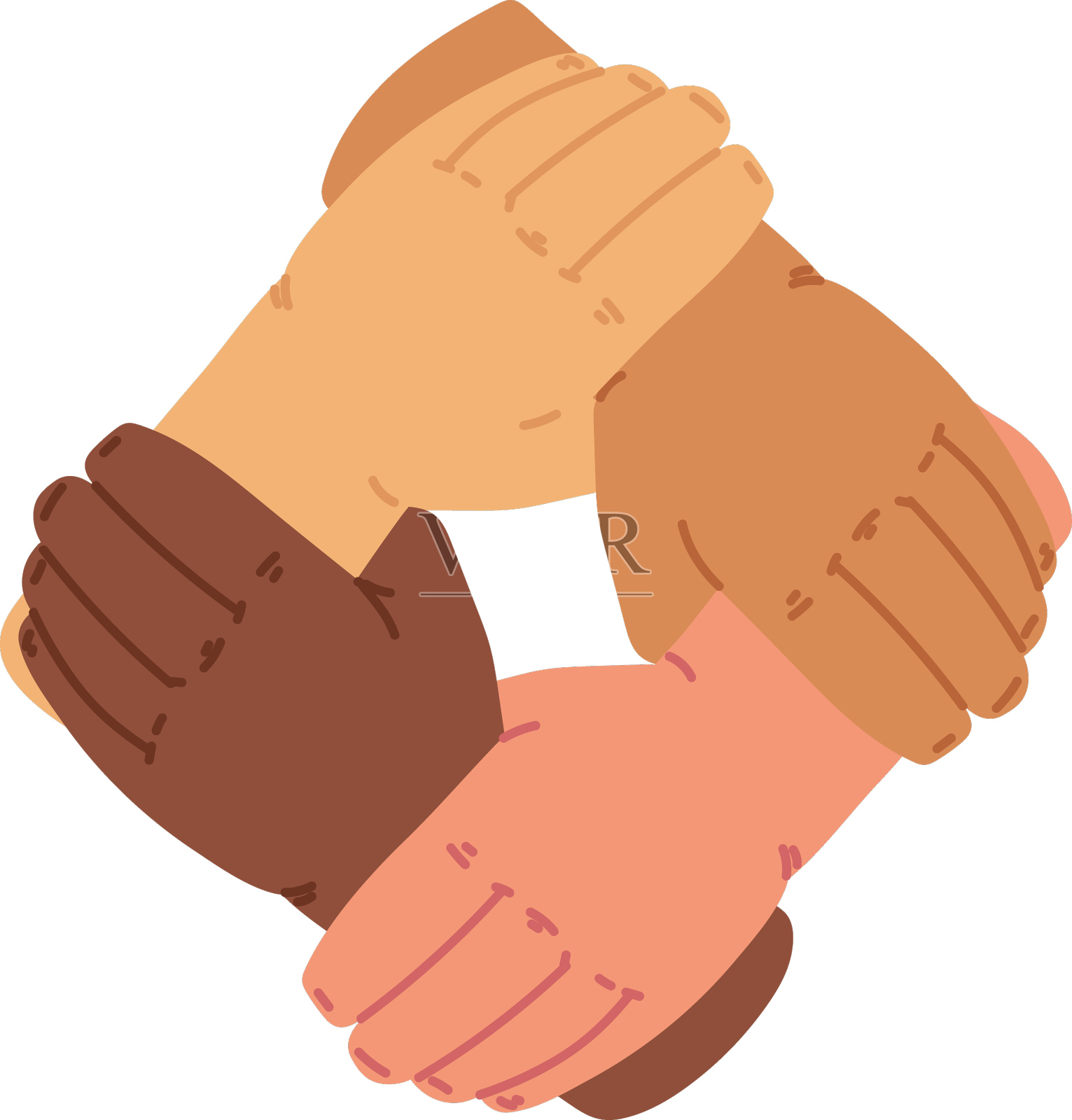 多样性统一的手设计元素图片