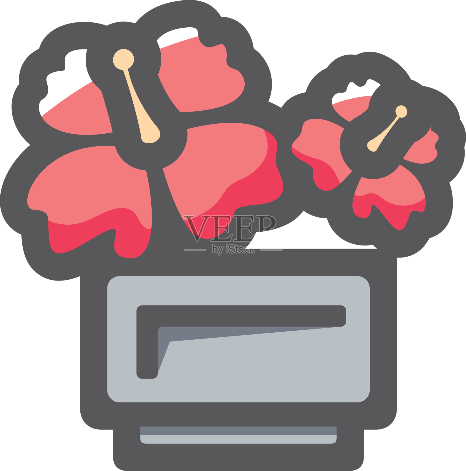 花坛花盒图标卡通图标素材