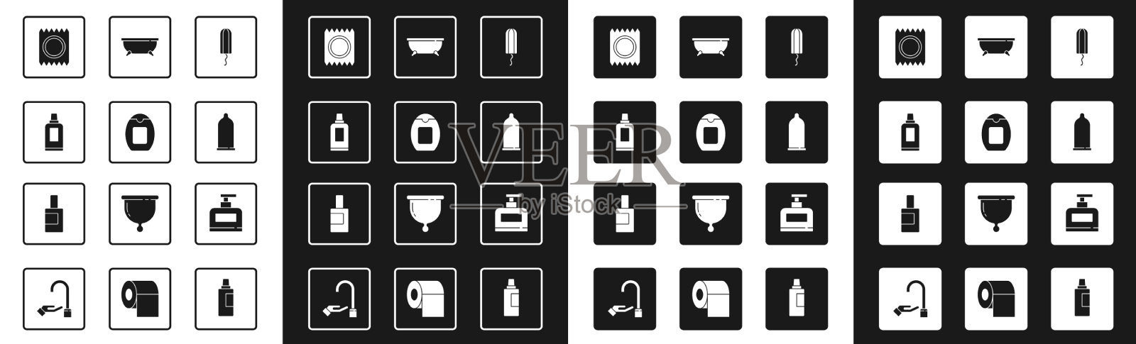 准备卫生棉条和洗发水图标素材