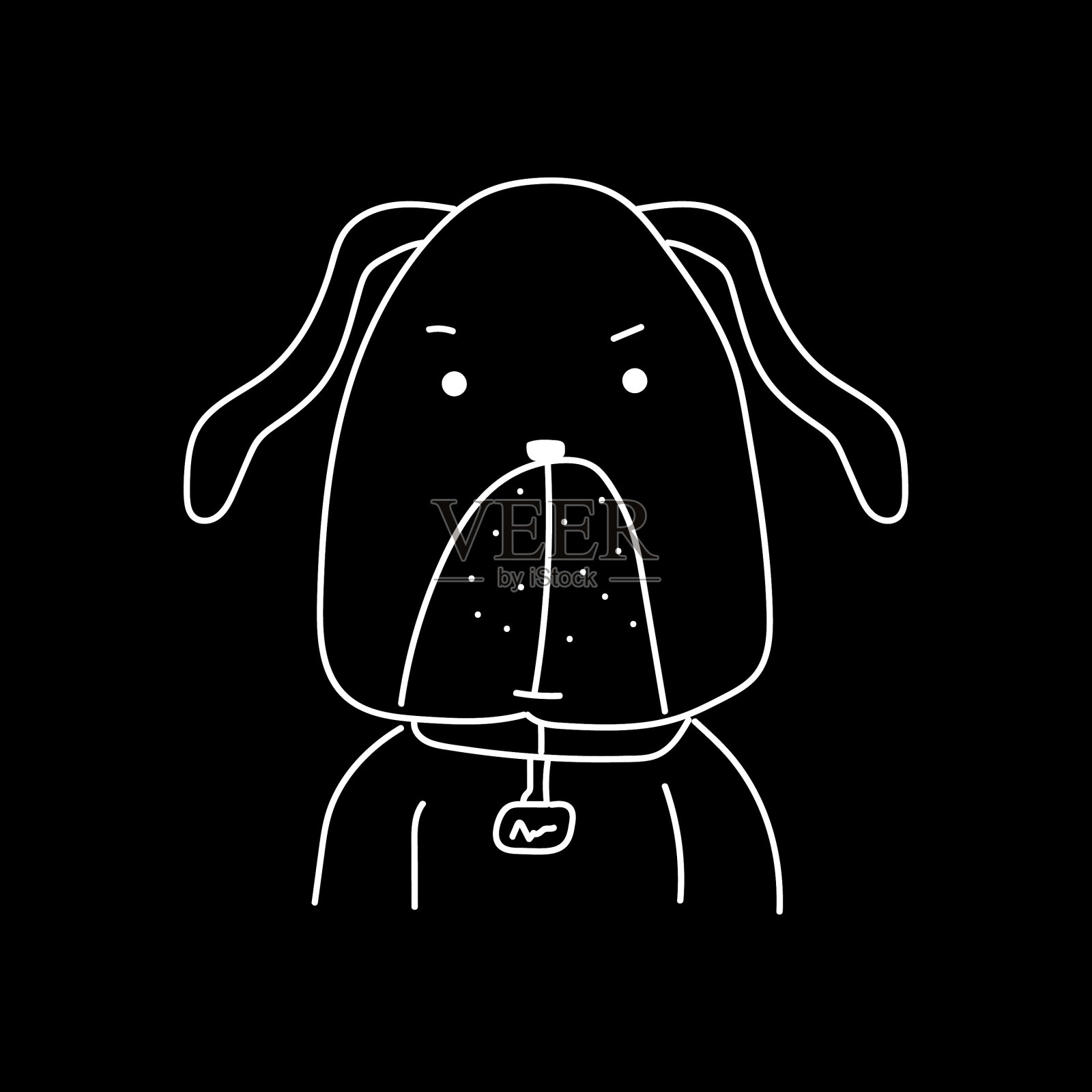 轮廓线艺术狗设计插画图片素材