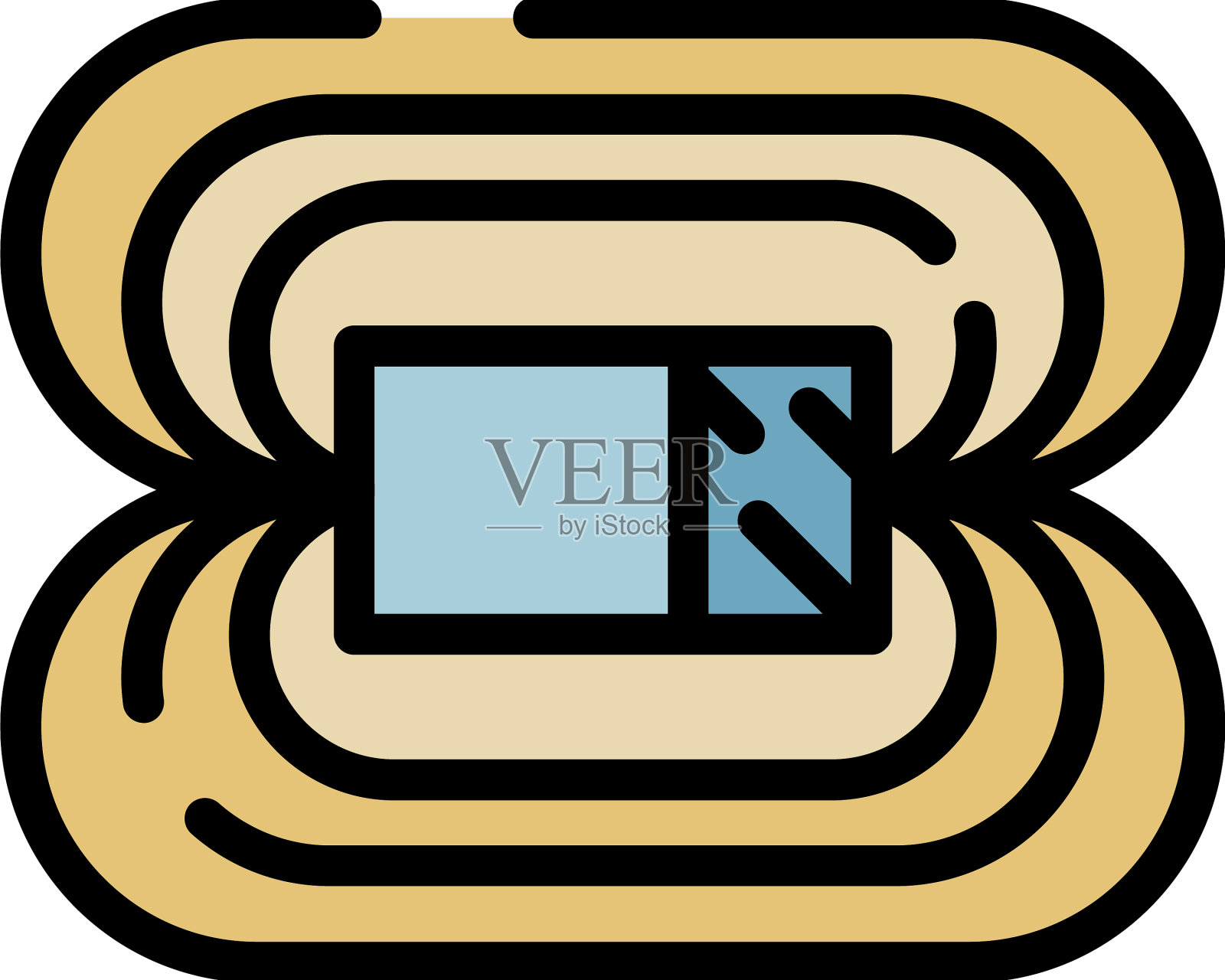 磁场图标颜色轮廓插画图片素材