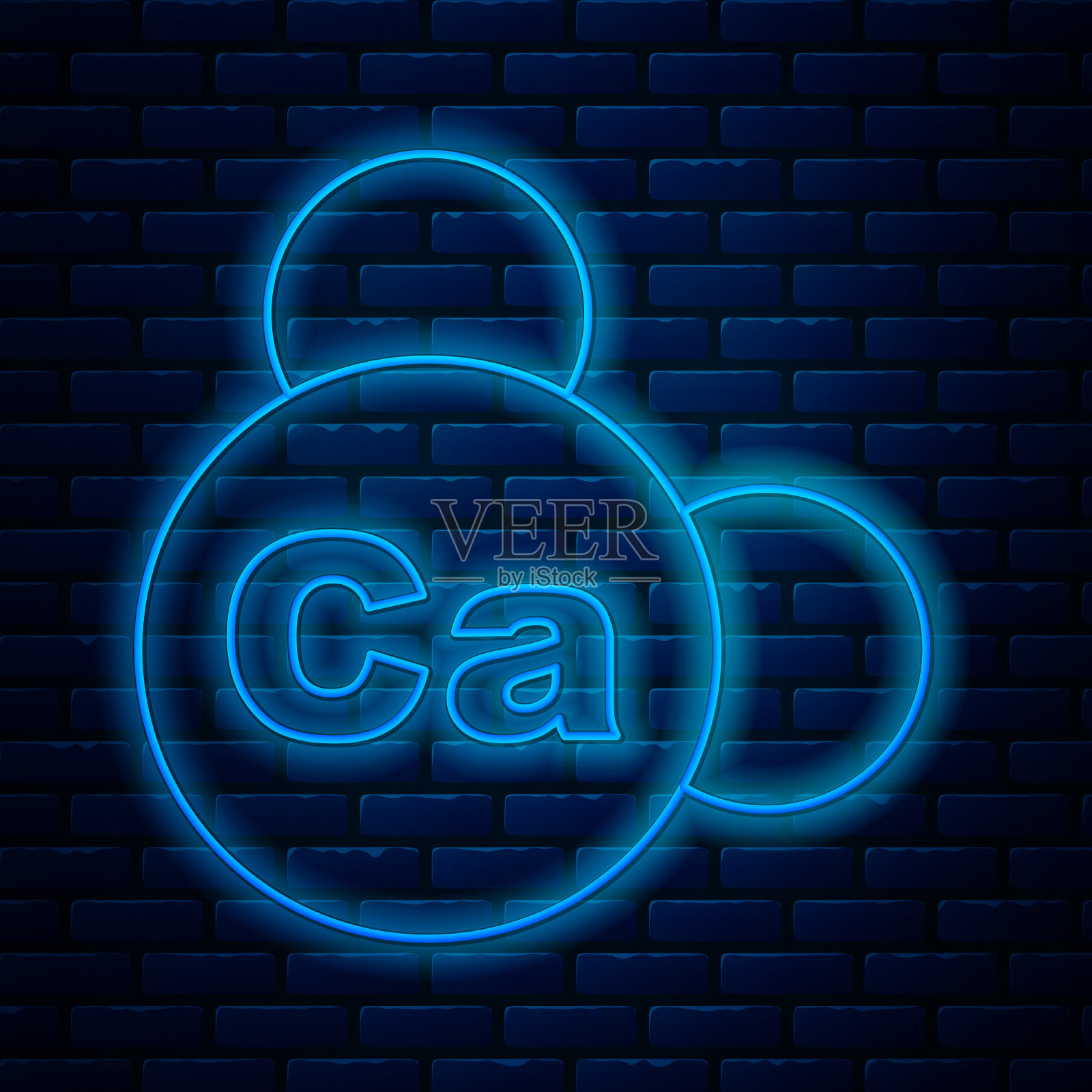 发光的霓虹线矿物钙钙图标分离插画图片素材