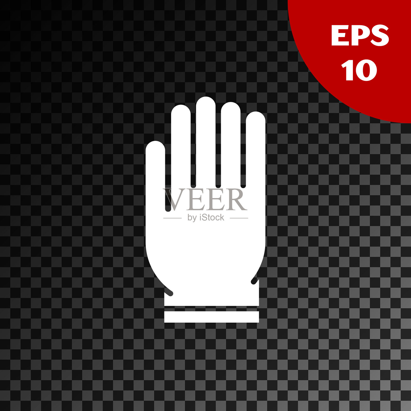 白色花园手套图标孤立上透明插画图片素材