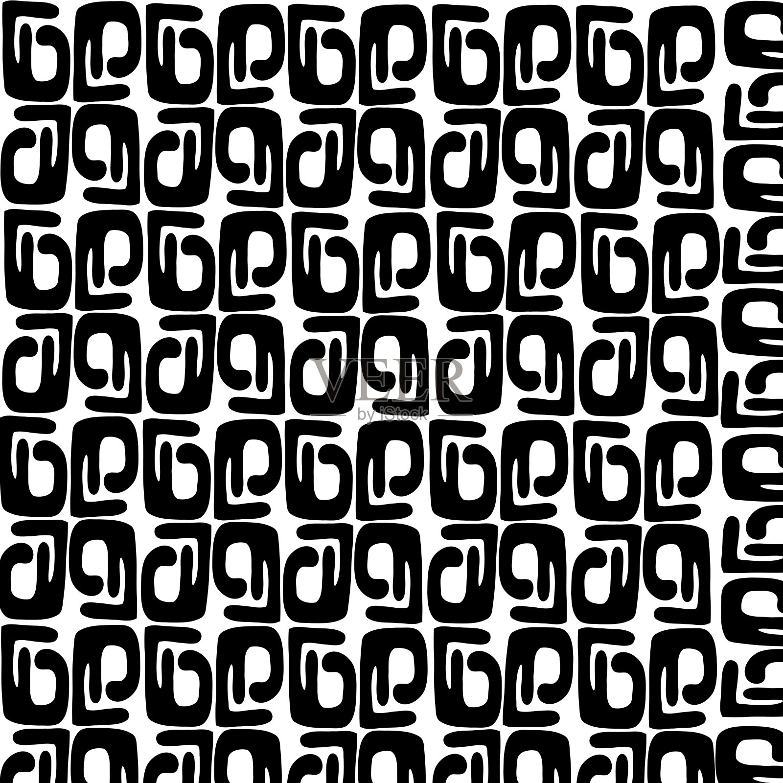 手绘抽象无缝图案插画图片素材