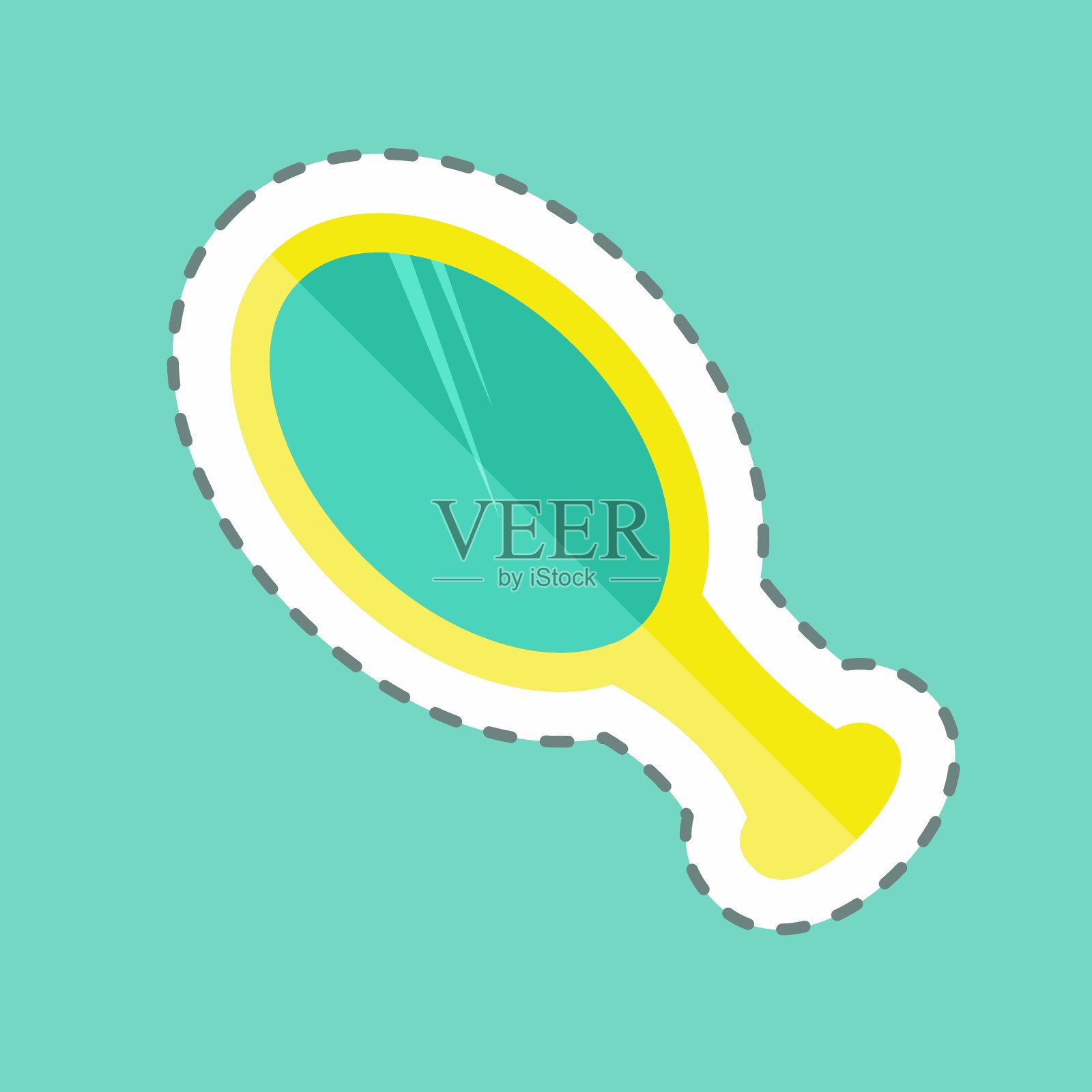 贴纸线切割镜。适合美容护理的象征。简单的设计可编辑。设计模板向量。简单的符号说明插画图片素材