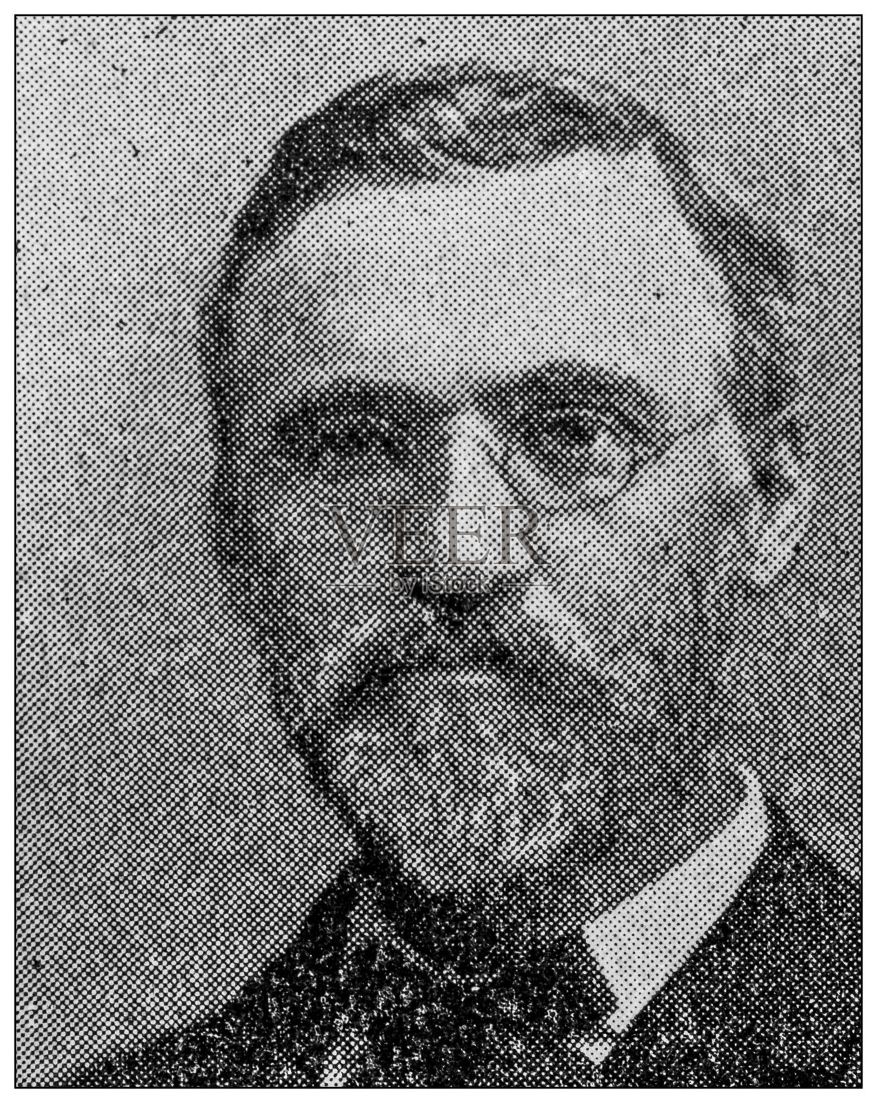 古董名人肖像:路易斯·斯佩里插画图片素材