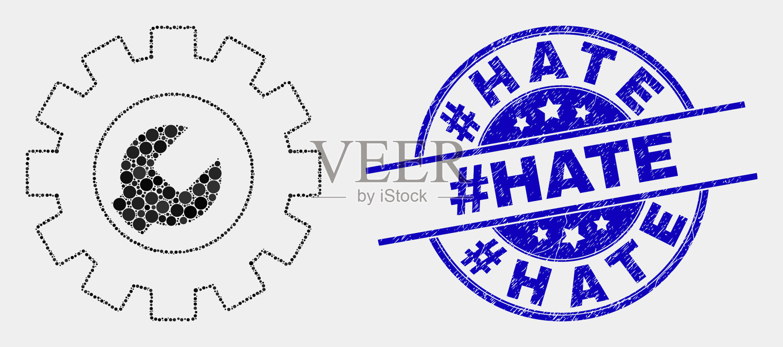 像素化设置工具图标和遇险图标素材