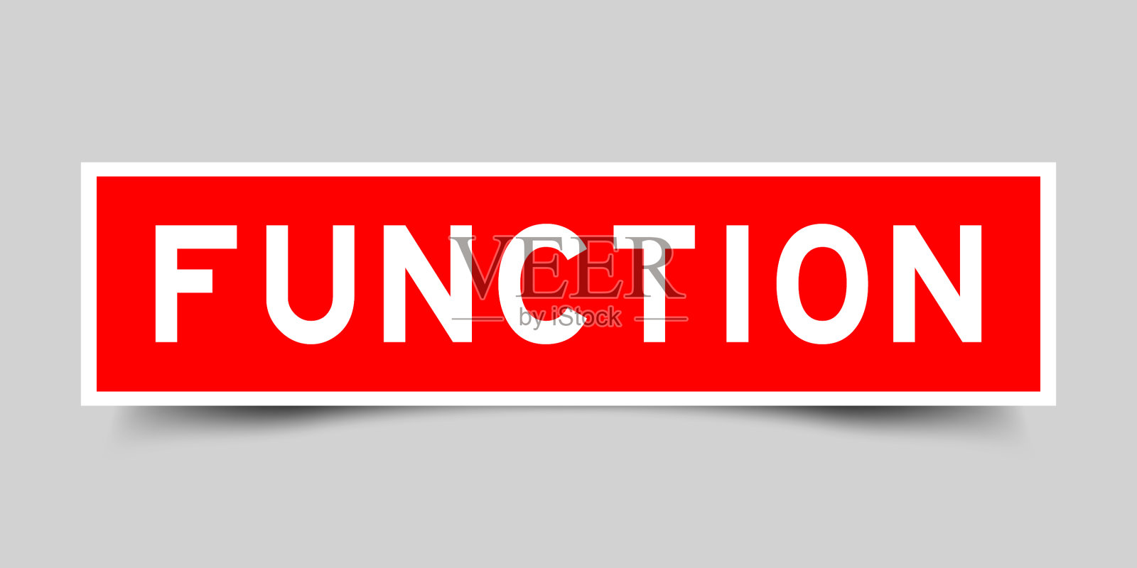 带有红色文字功能的方形标签横幅插画图片素材