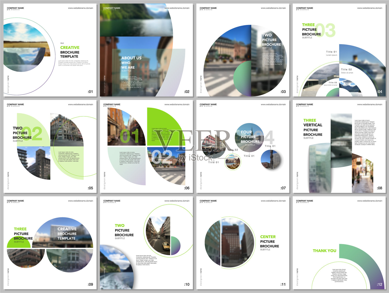 最小的小册子模板与绿色设计模板素材