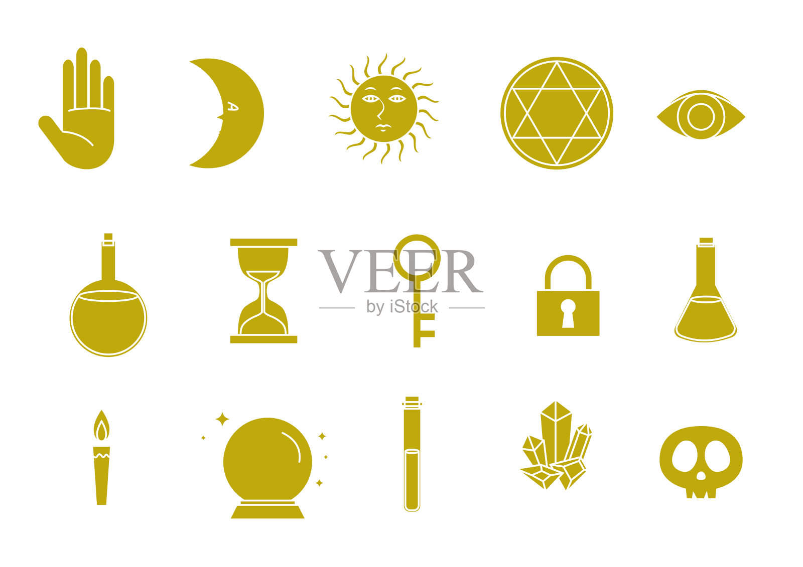 一组简单的神秘图案插画图片素材