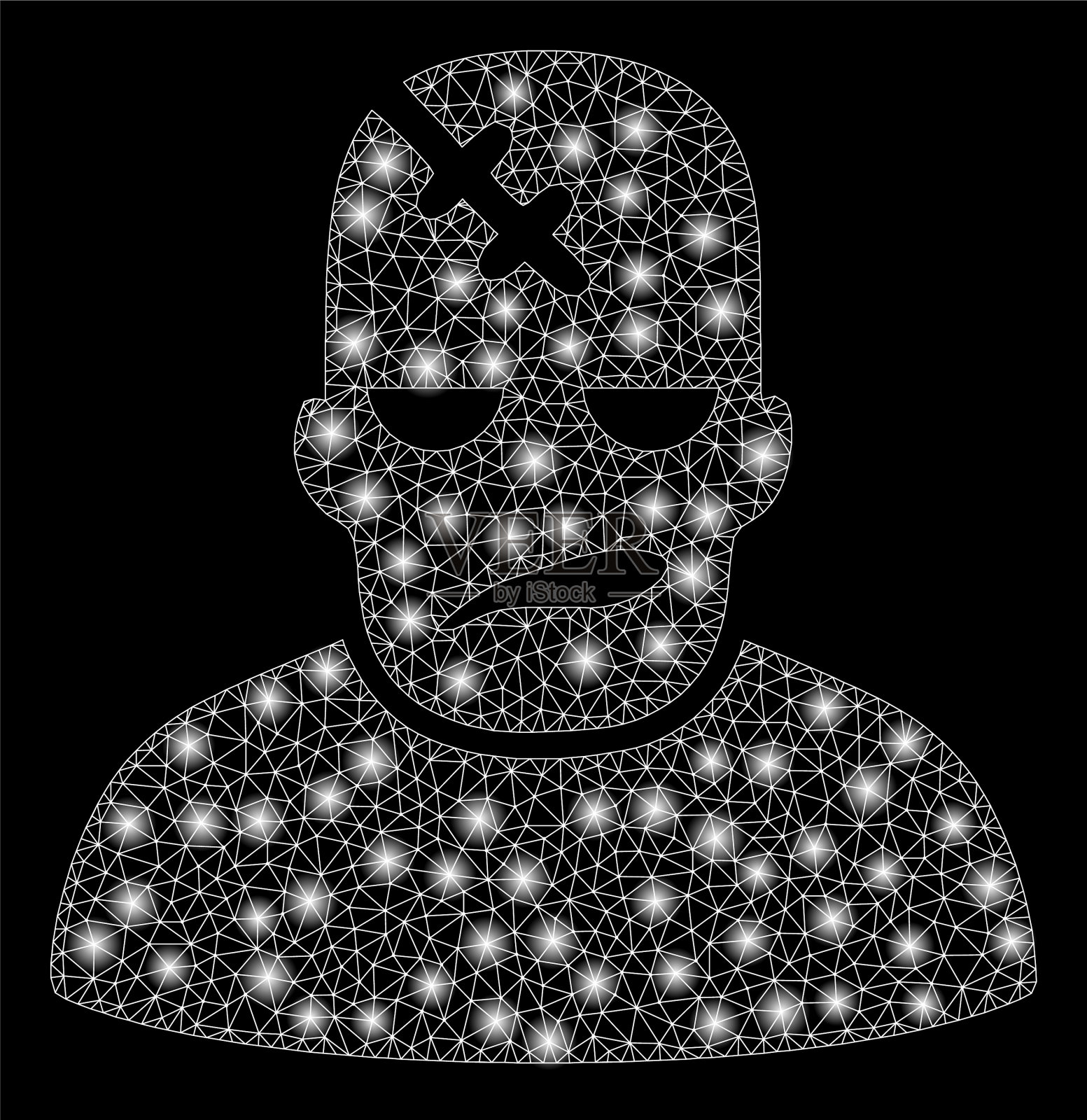 散斑网丝框架神经内科患者伴散斑插画图片素材