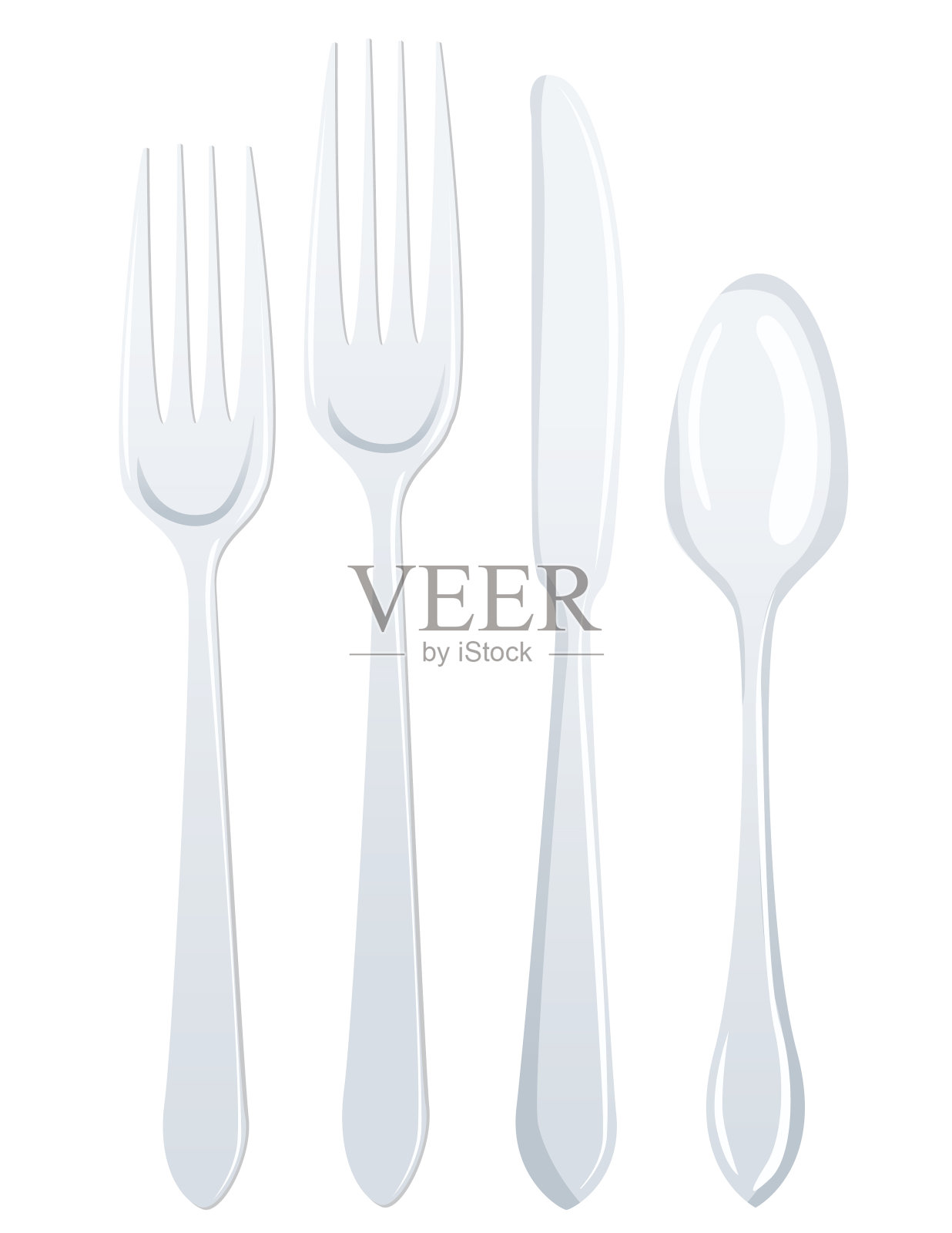 厨房用具:银器插画图片素材