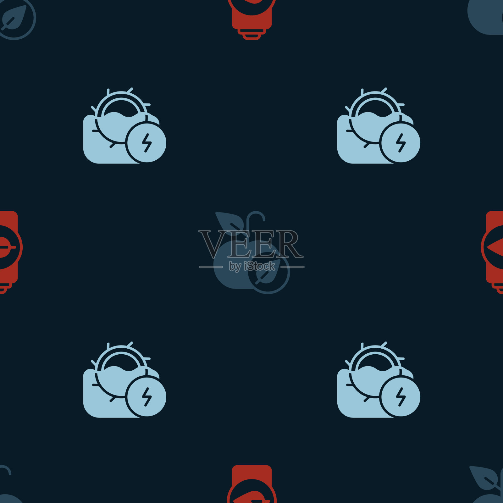 集生态自然叶电池、苹果、水磨于一体图标素材