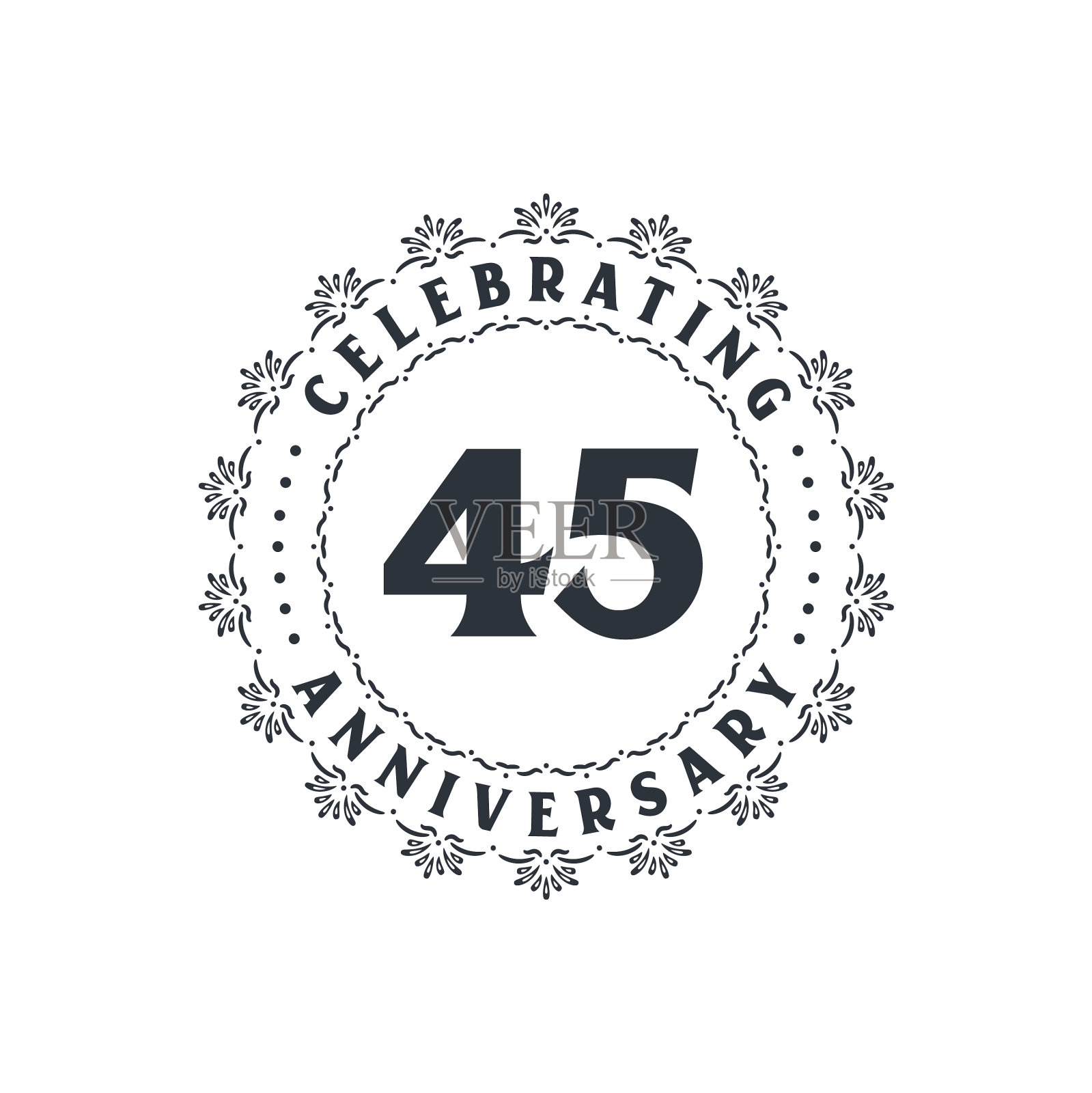 45周年庆祝贺卡为45插画图片素材