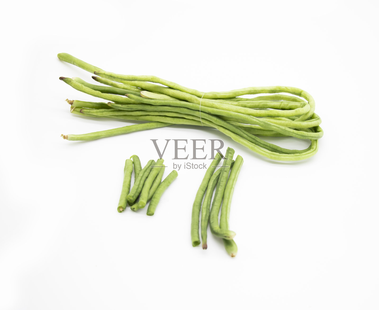 幻灯片拍摄码长豆孤立在白色背景上照片摄影图片