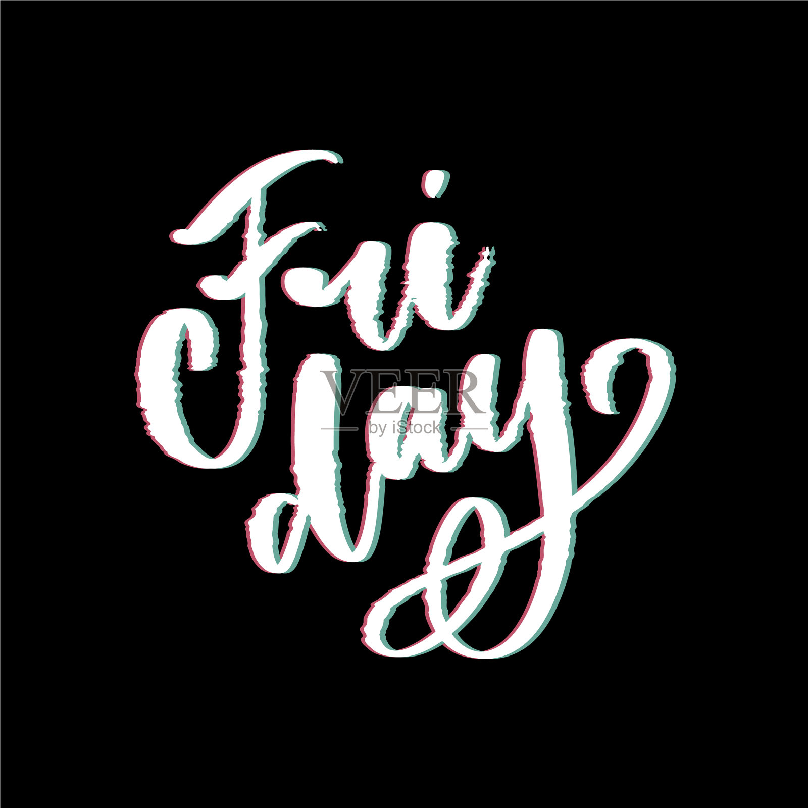 手写的快乐星期五铭文孤立插画图片素材