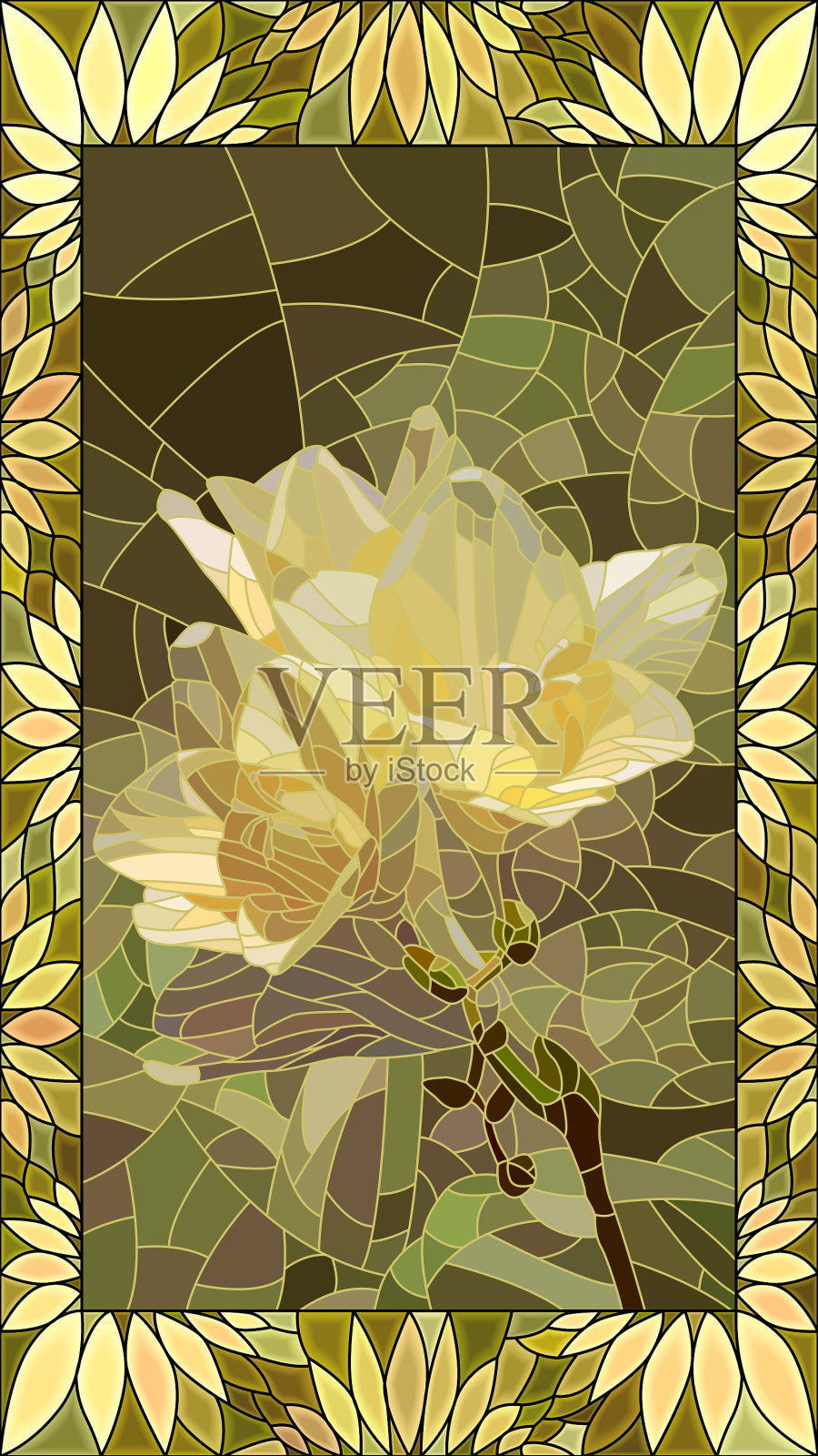 花黄色虹膜插画图片素材