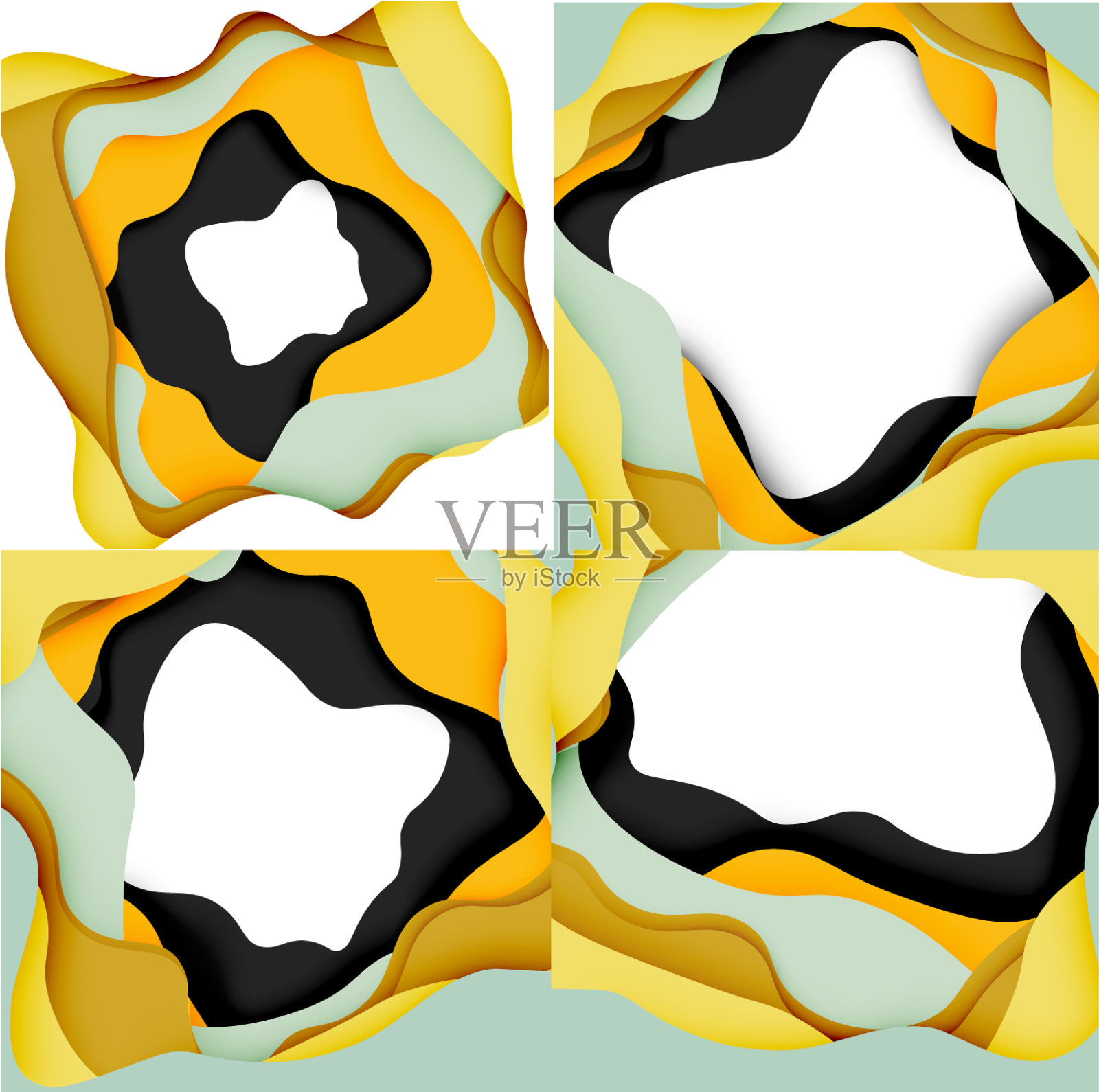 为网页设计设计抽象的波浪插画图片素材