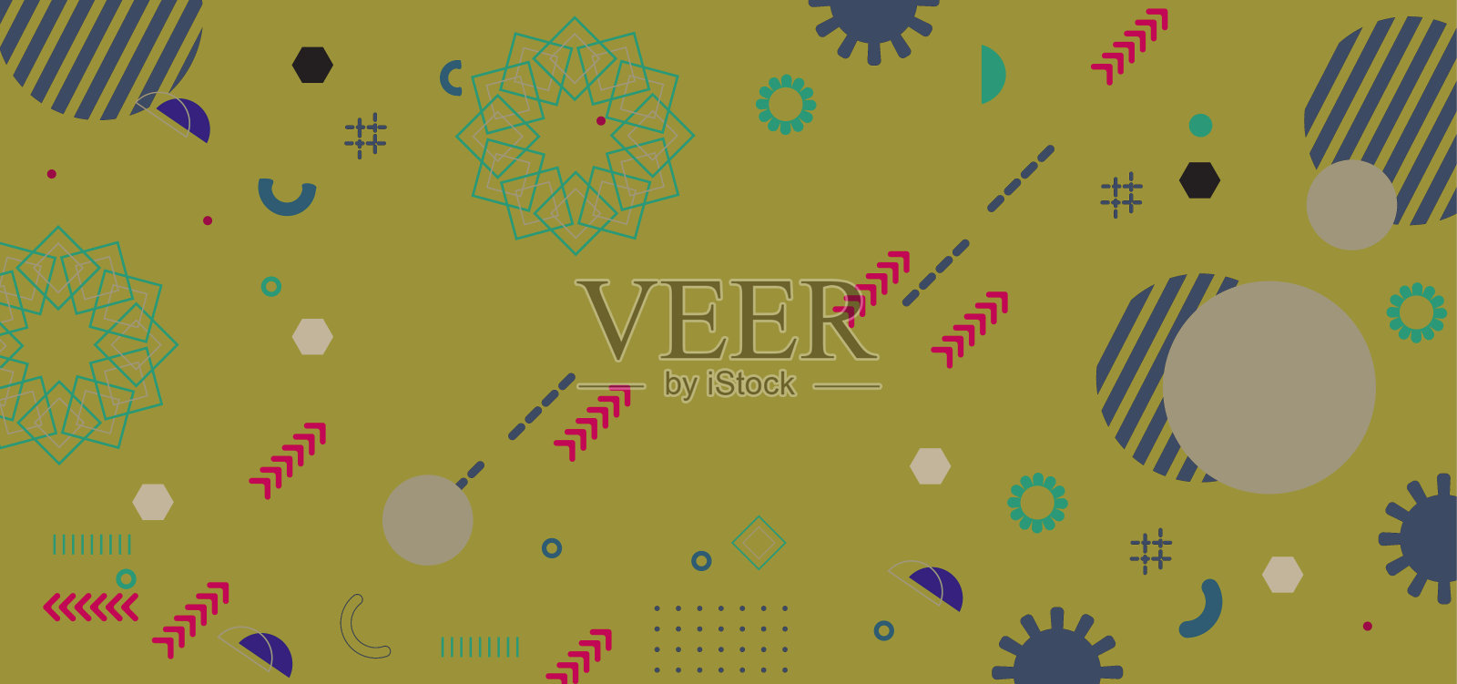 抽象几何背景与装饰元素。矢量插图为您的设计。插画图片素材