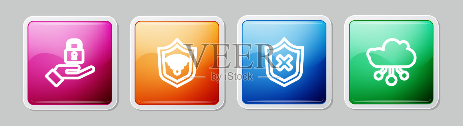 设置线锁手护罩与wifi无线图标素材