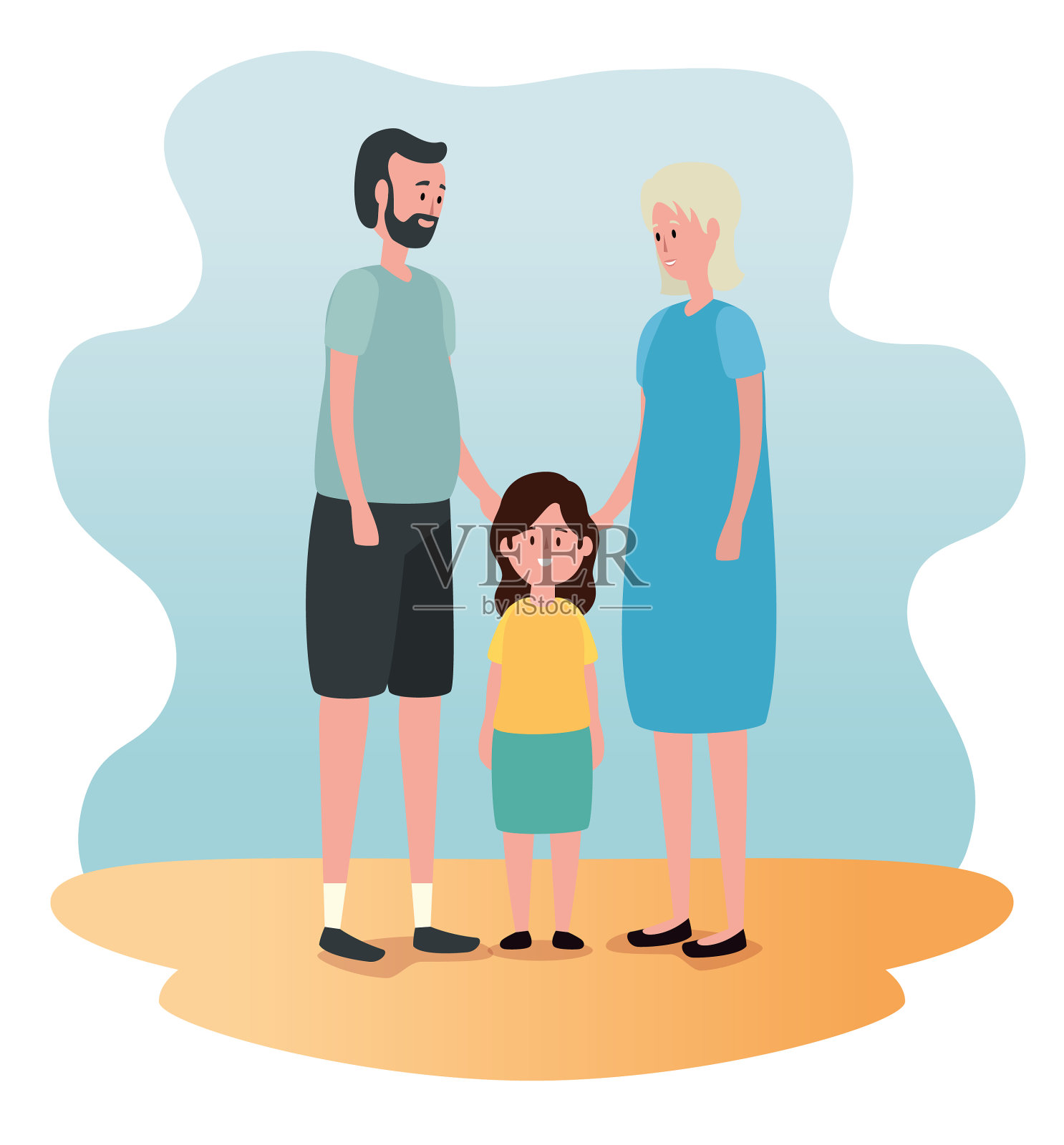 一对老夫妇和他们的孙女设计元素图片