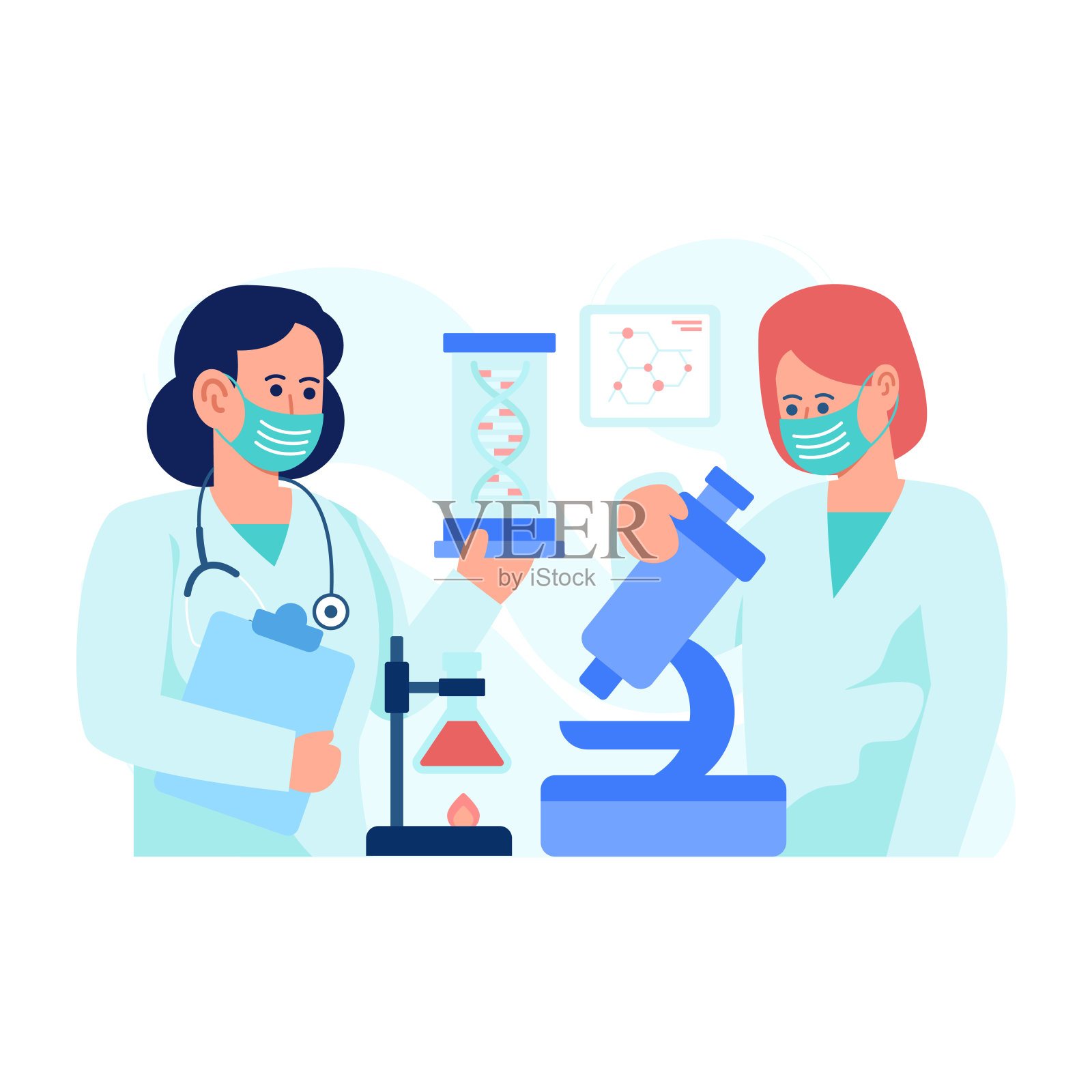 基因测试插画图片素材