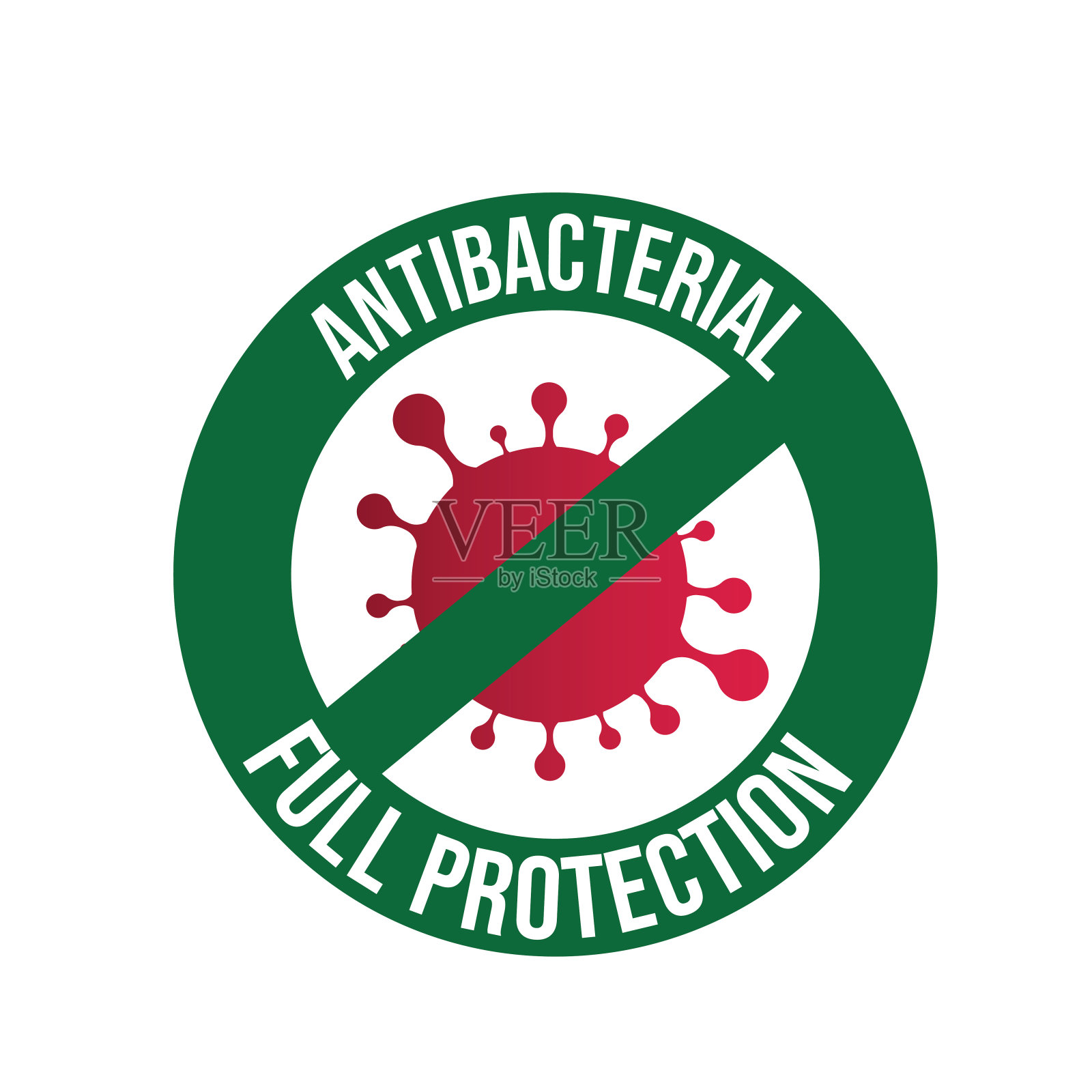 病毒图标被划去并带有停止标志。COVID-19或冠状病毒爆发流感作为危险的流感毒株病例作为大流行概念警告横幅扁平风格的插图库存插图插画图片素材