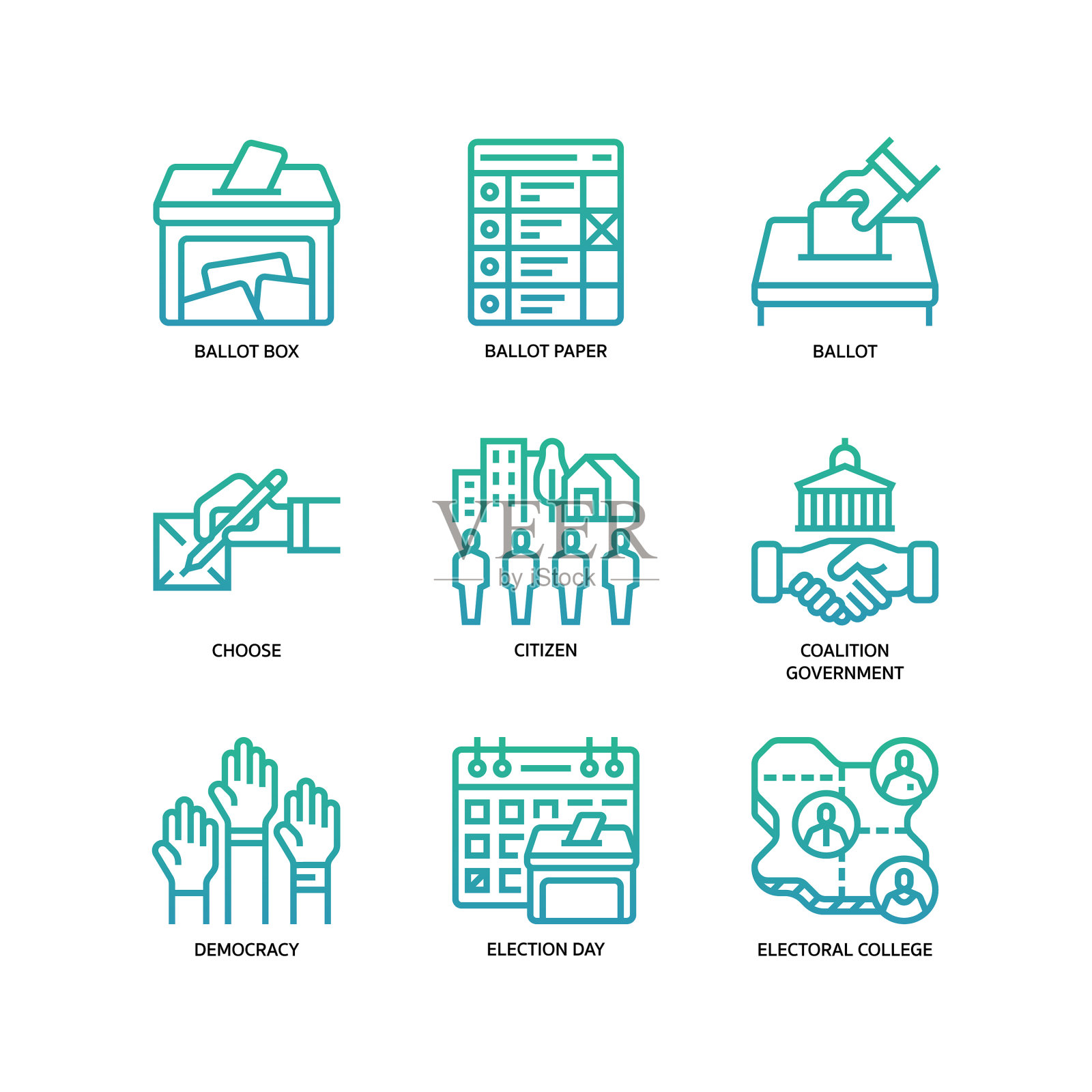 选举图标设置插画图片素材