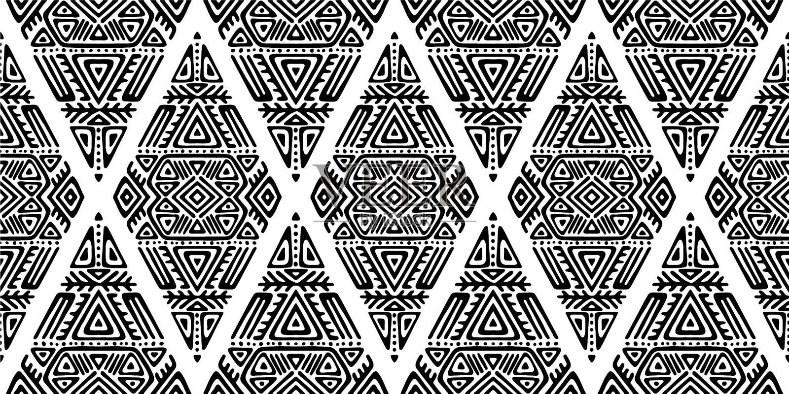 非洲民族风格的无缝图案插画图片素材