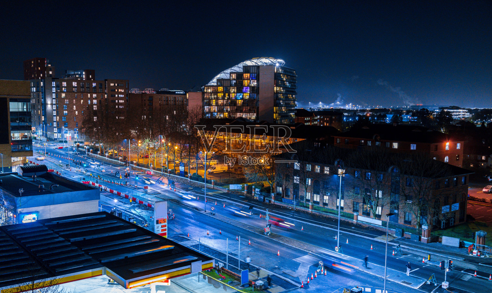 曼彻斯特夜景大楼照片摄影图片