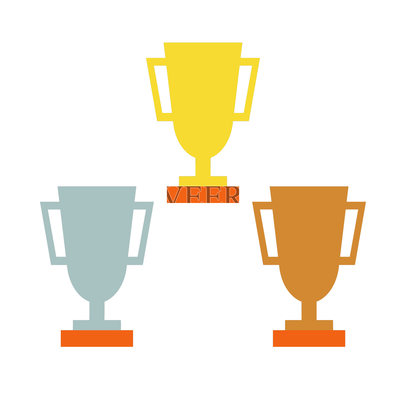 一套金、银、铜的排名图标设计元素图片