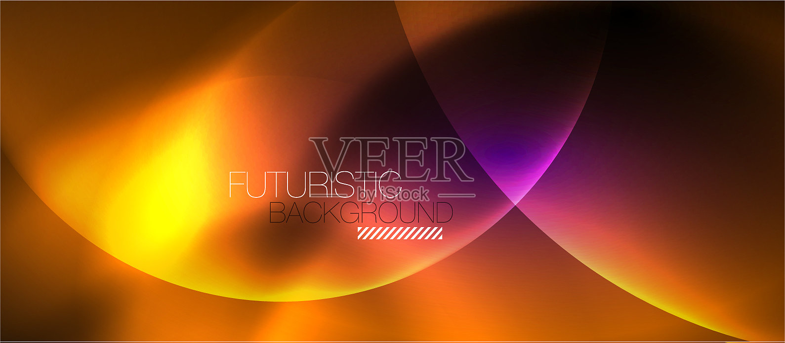 闪亮的霓虹灯颜色与圆形抽象插画图片素材