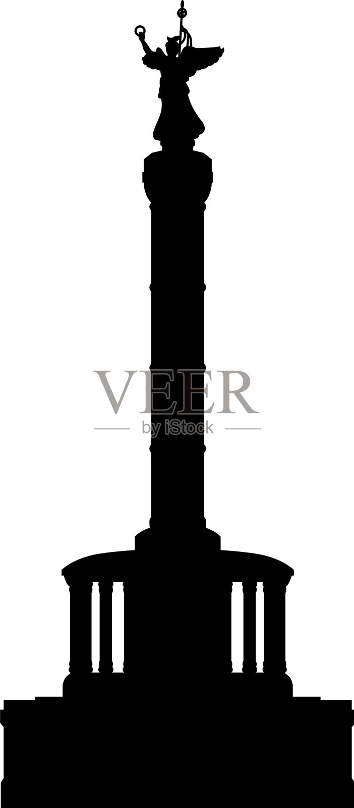 德国柏林的胜利柱插画图片素材
