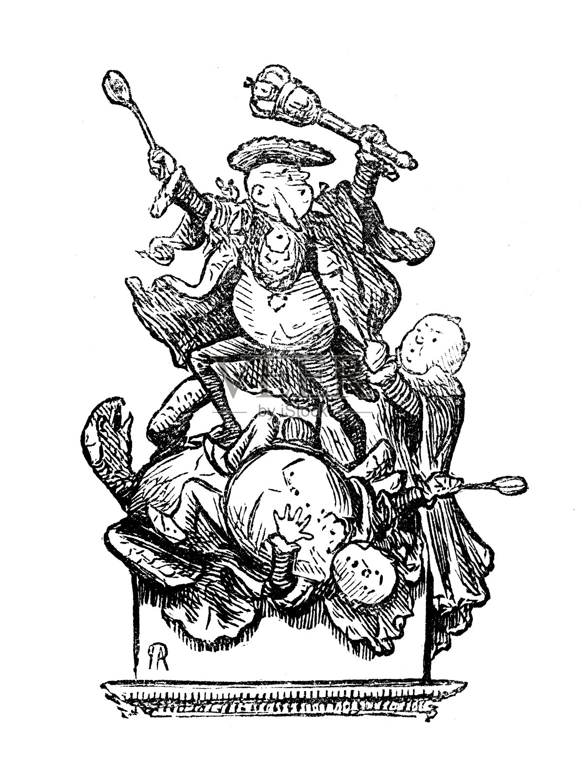 英国讽刺漫画插画图片素材