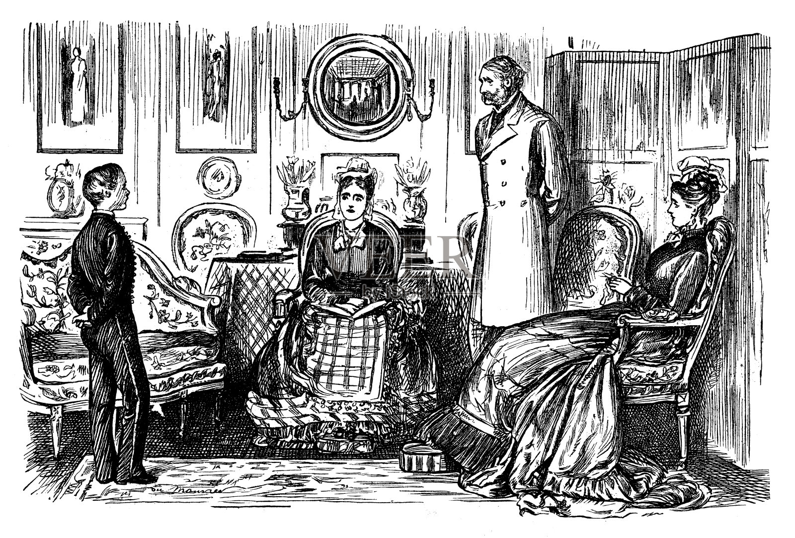 英国讽刺漫画插画图片素材