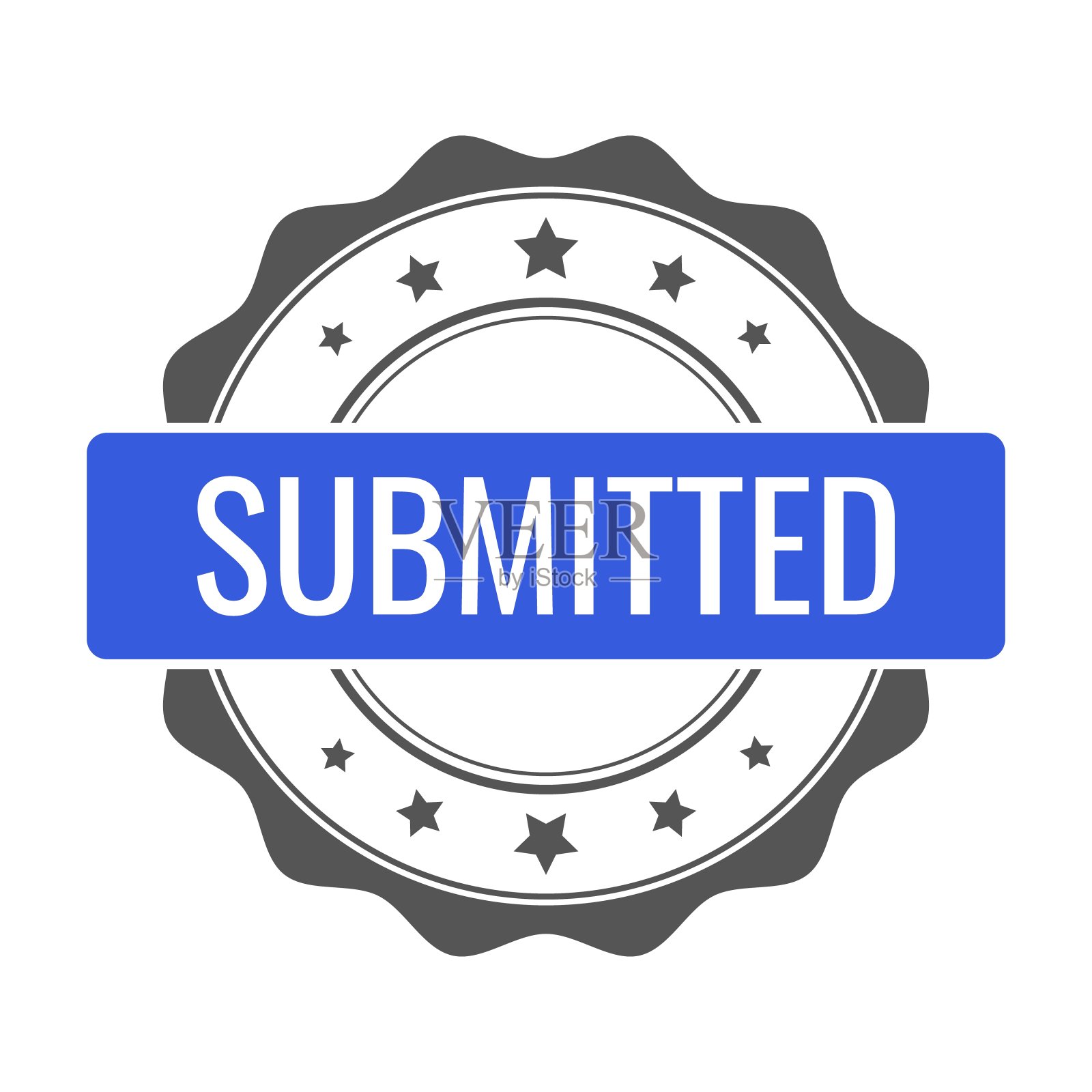 提交印章、公章。矢量徽章,图标模板。插图孤立在白色背景上。插画图片素材