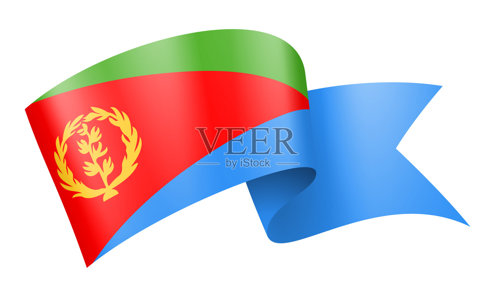 厄立特里亚国旗丝带-矢量股票插图插画图片素材