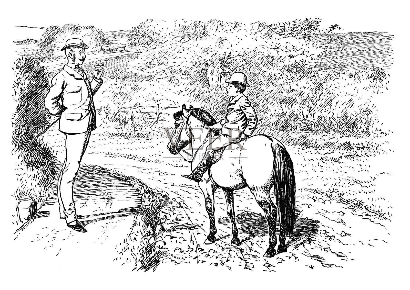 英国讽刺漫画插画图片素材