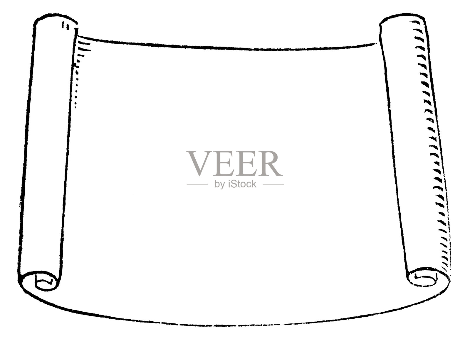 空白纸卷轴设计- 19世纪插画图片素材