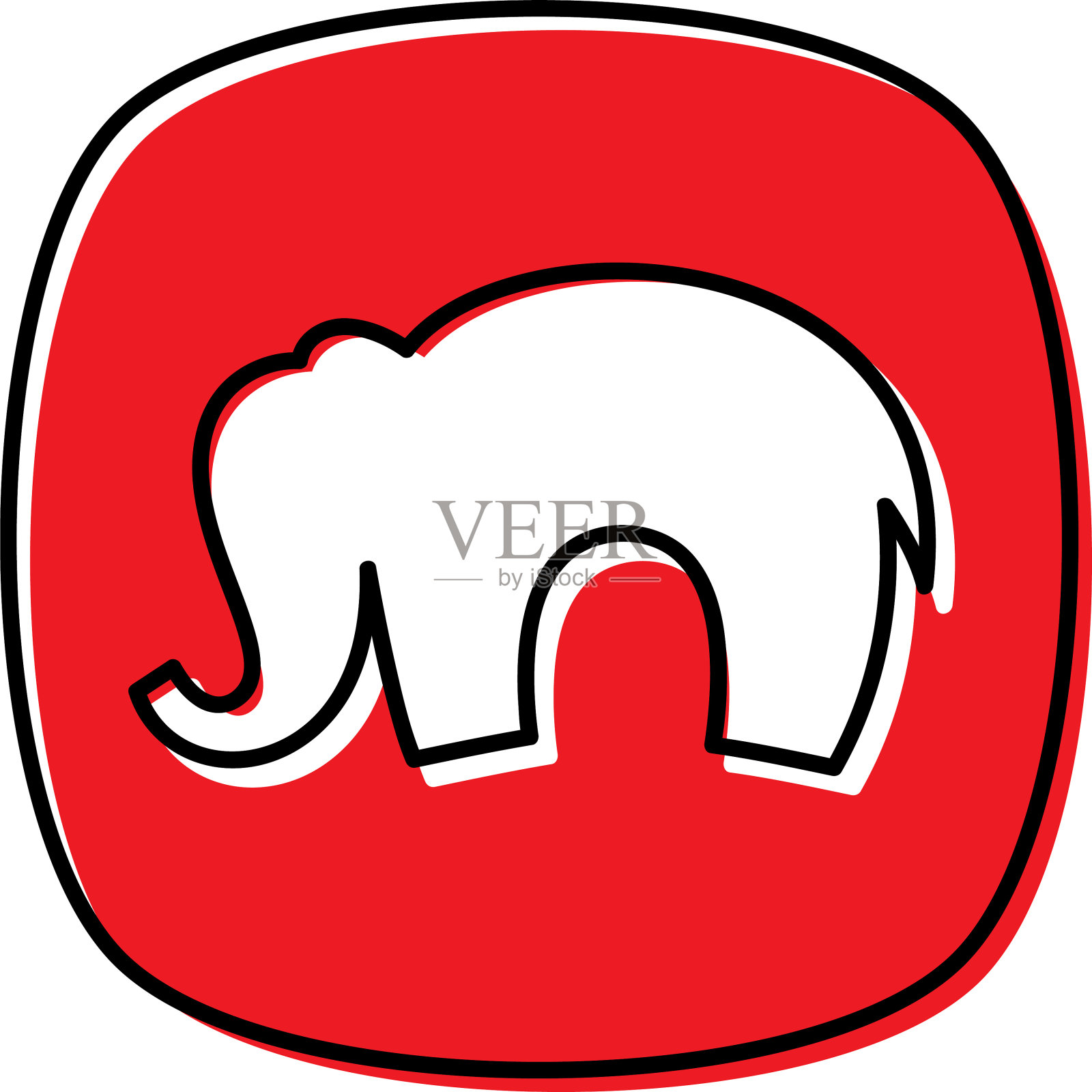 卡通大象涂鸦2插画图片素材