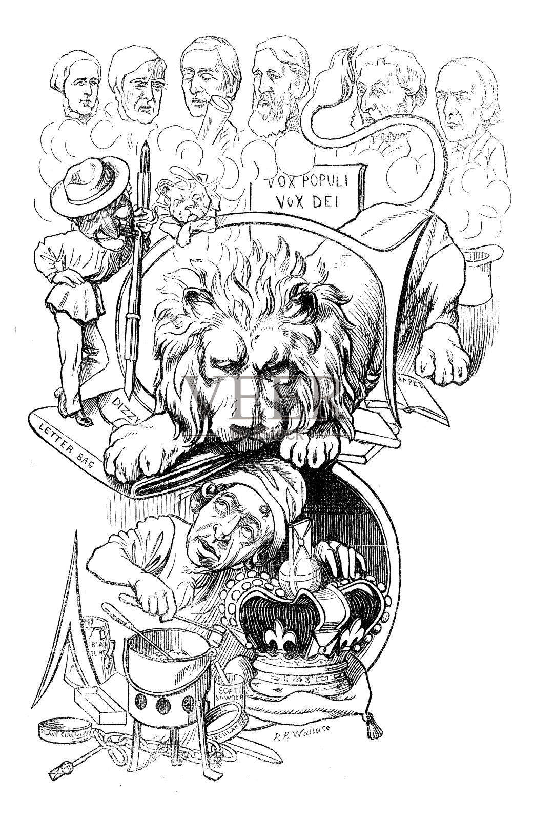 英国讽刺漫画插画图片素材