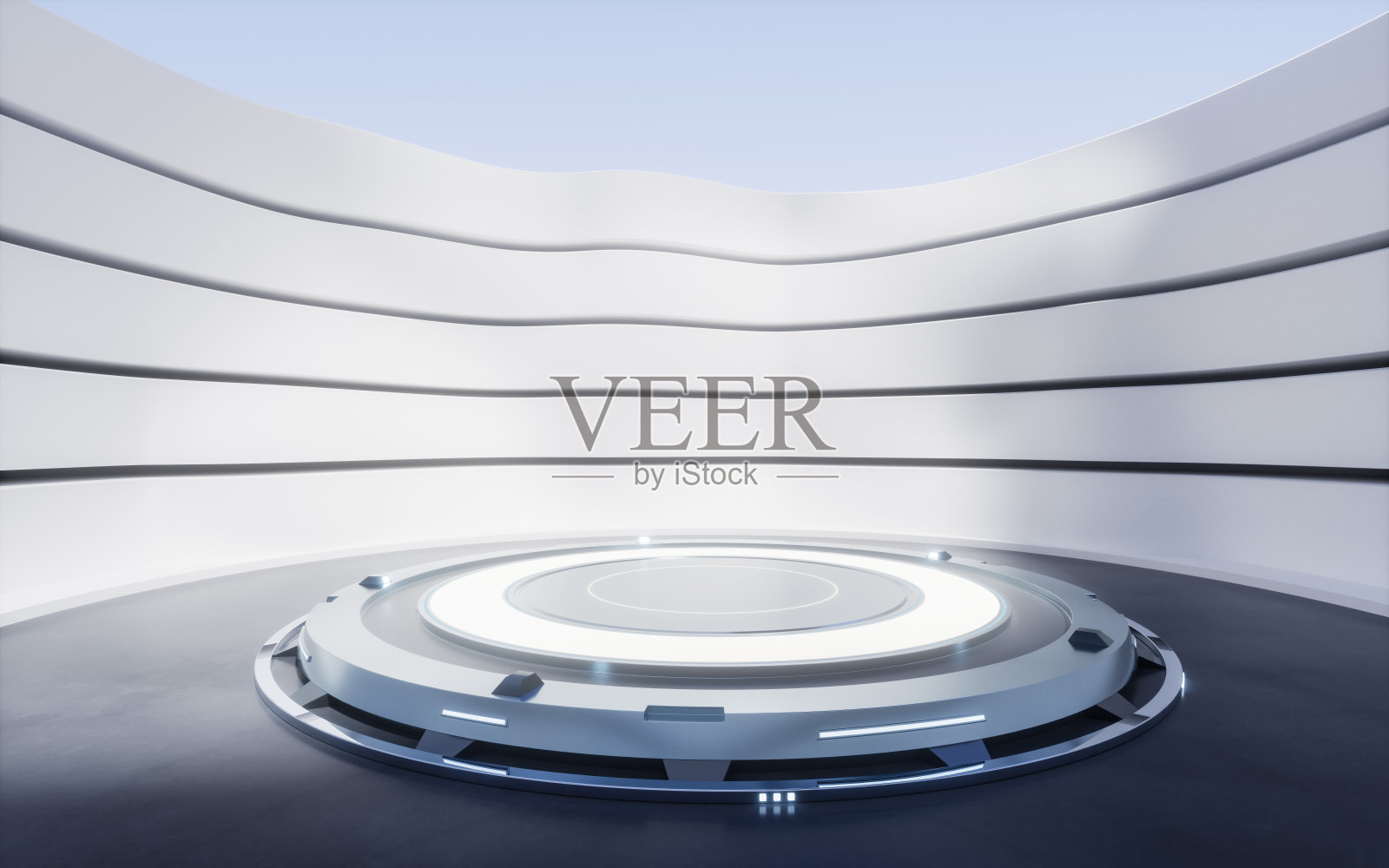 空地面与创意几何背景,3d渲染。照片摄影图片