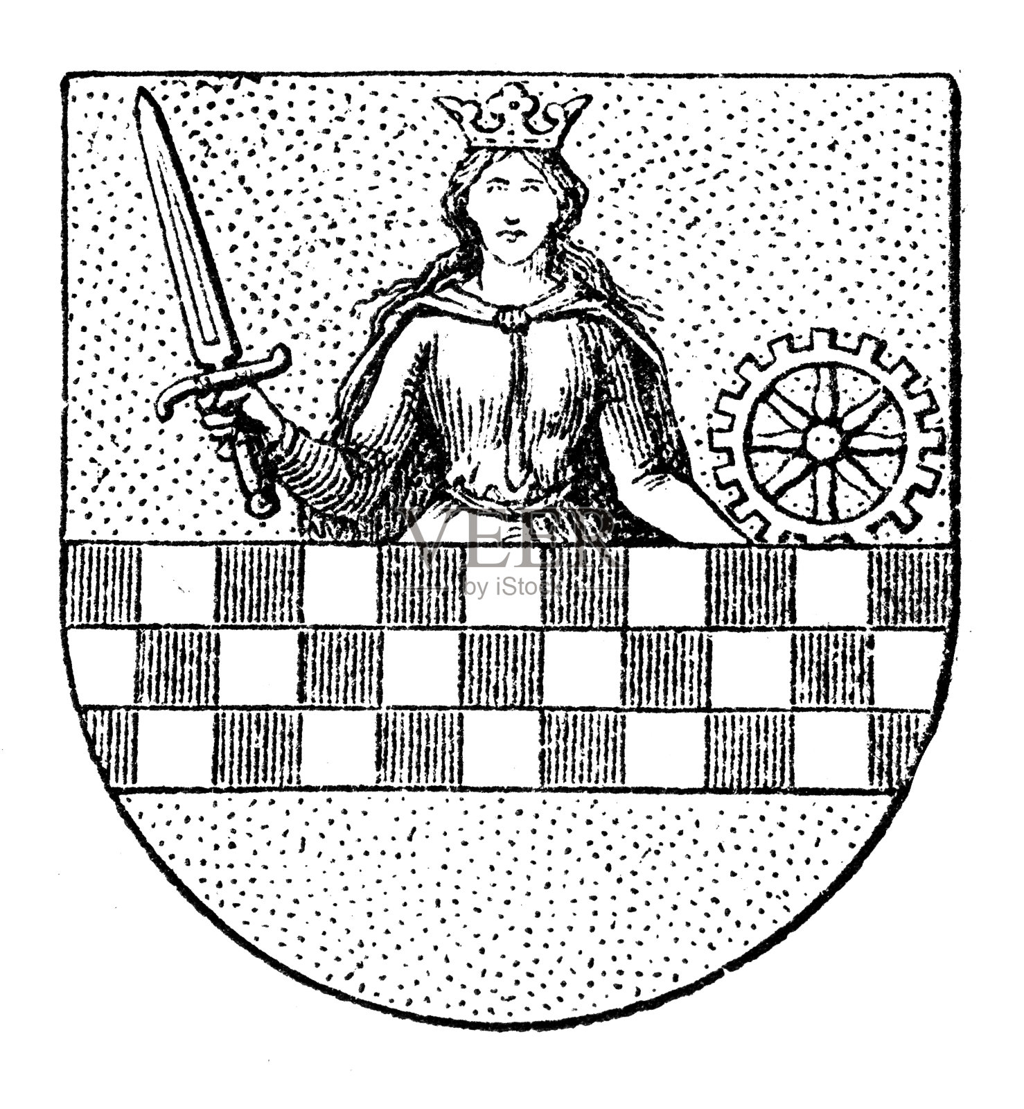 纹章,纹章,德国,城市纹章,阿尔特纳插画图片素材