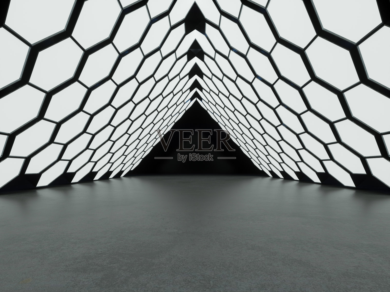 三维插图抽象走廊与背景照片摄影图片