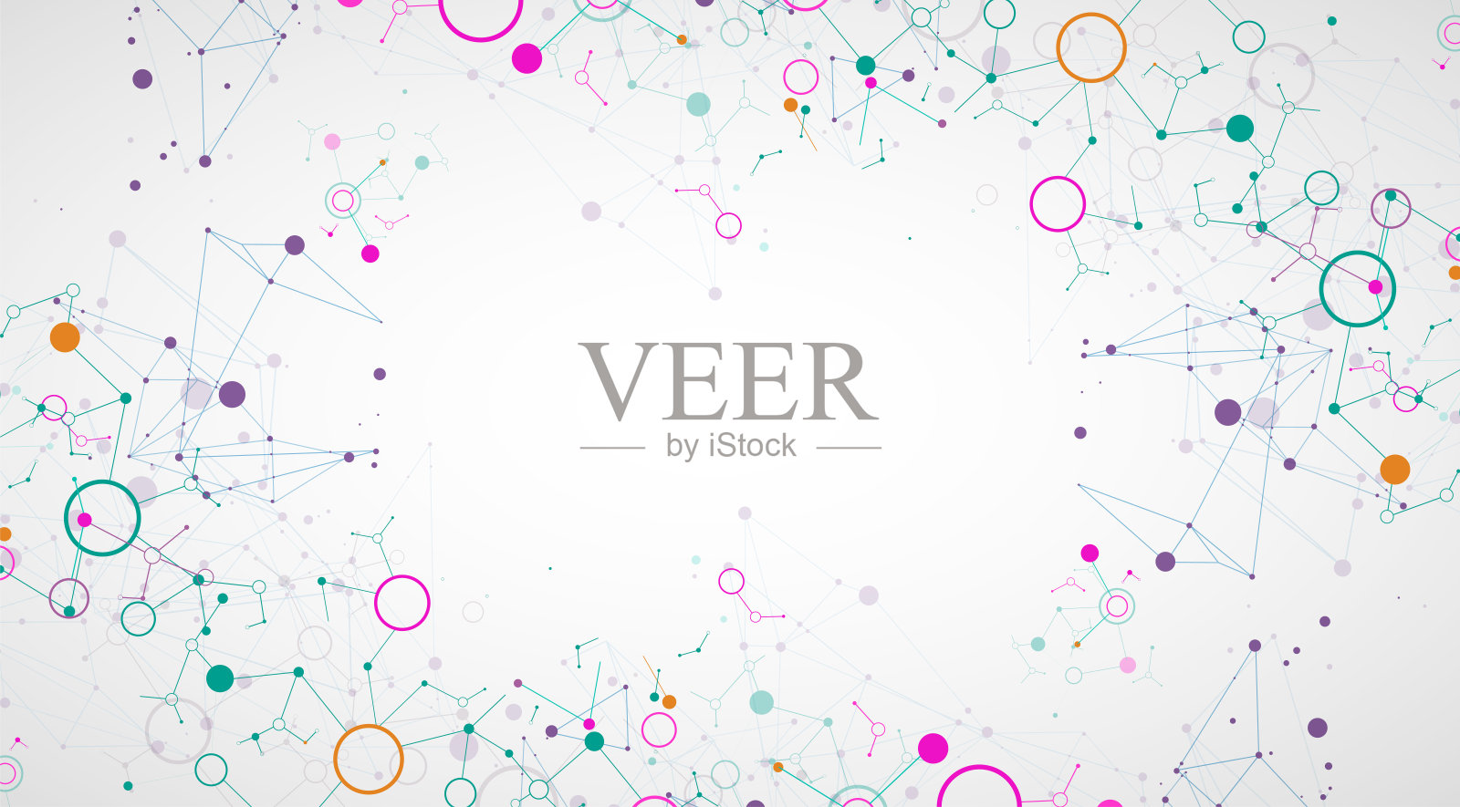 几何抽象背景与连接的线和点。未来科技的数字背景。插画图片素材