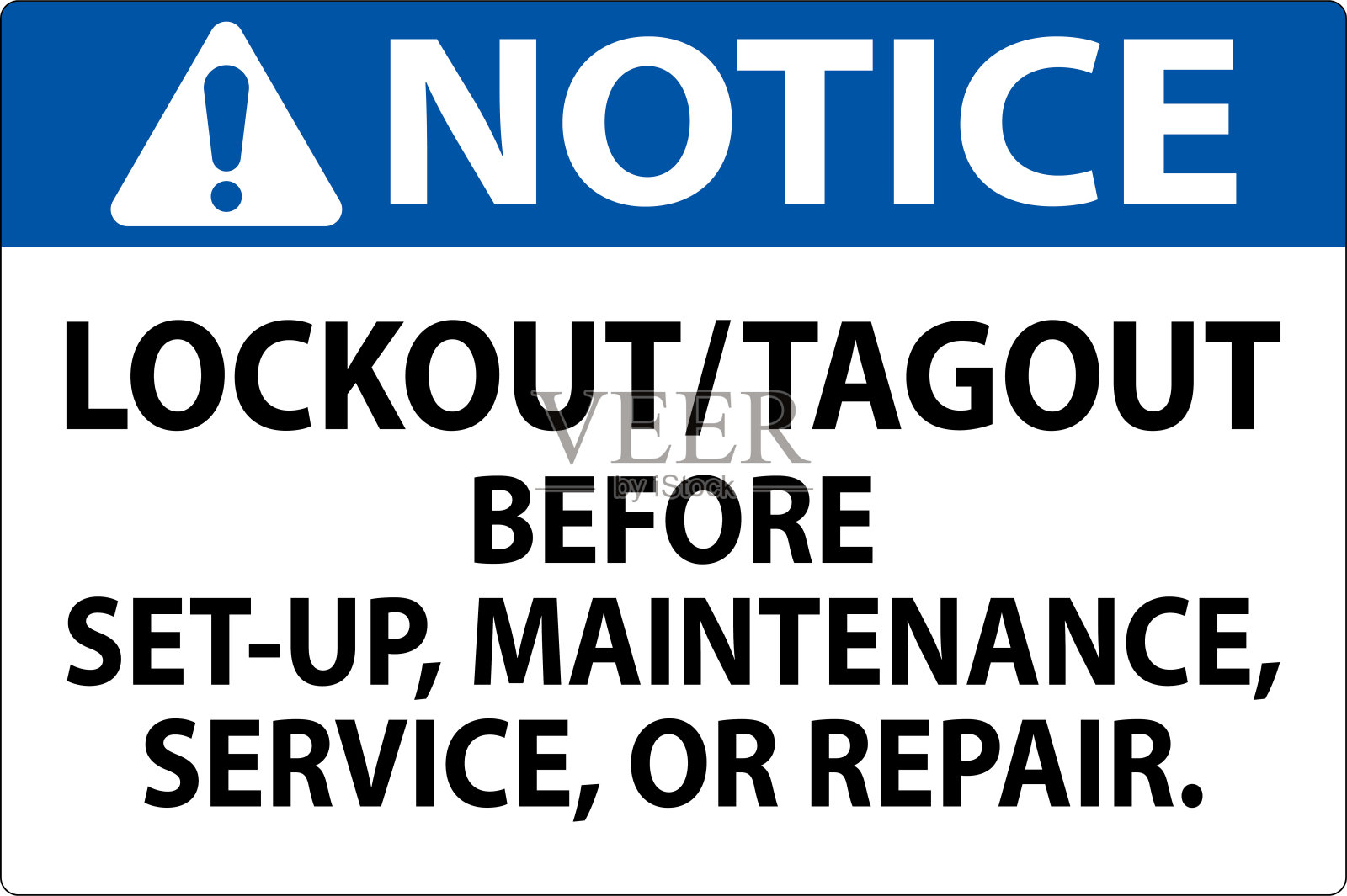 注意标签:安装、维护、服务或维修前的锁定/标记插画图片素材